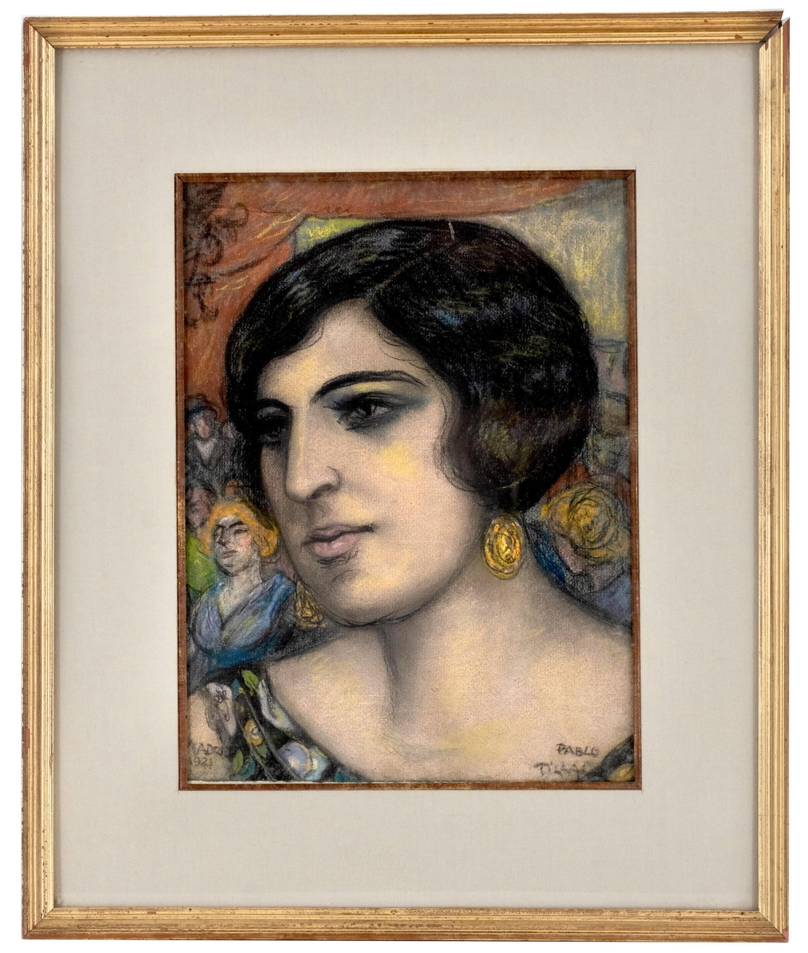 No Reserve- Pablo Tillac Spanish 1921 Figurative Painting, The Madrileña in the Black Dress, Signed - 2