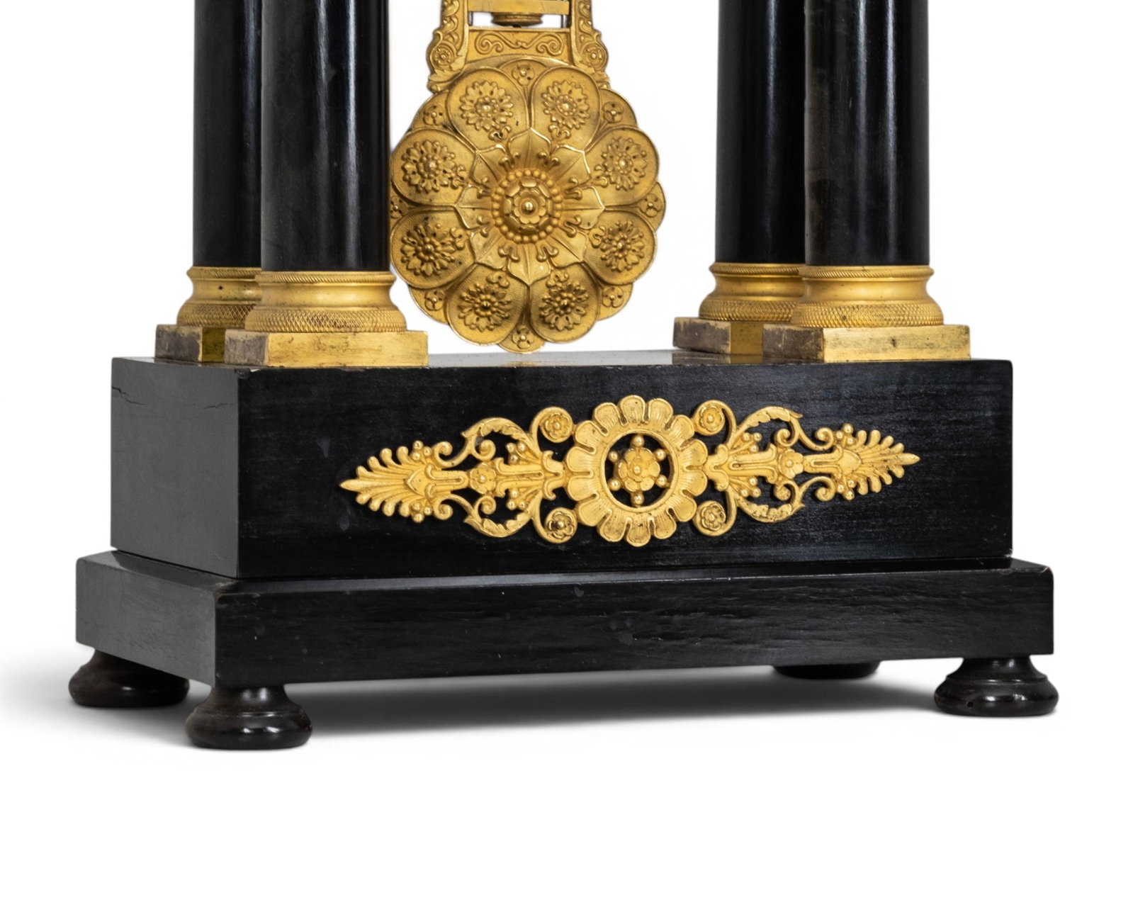 No Reserve- French Empire Portico Mantel Clock With Gilt Bronze Mounts, R&F Paris Movement, 19th - 4