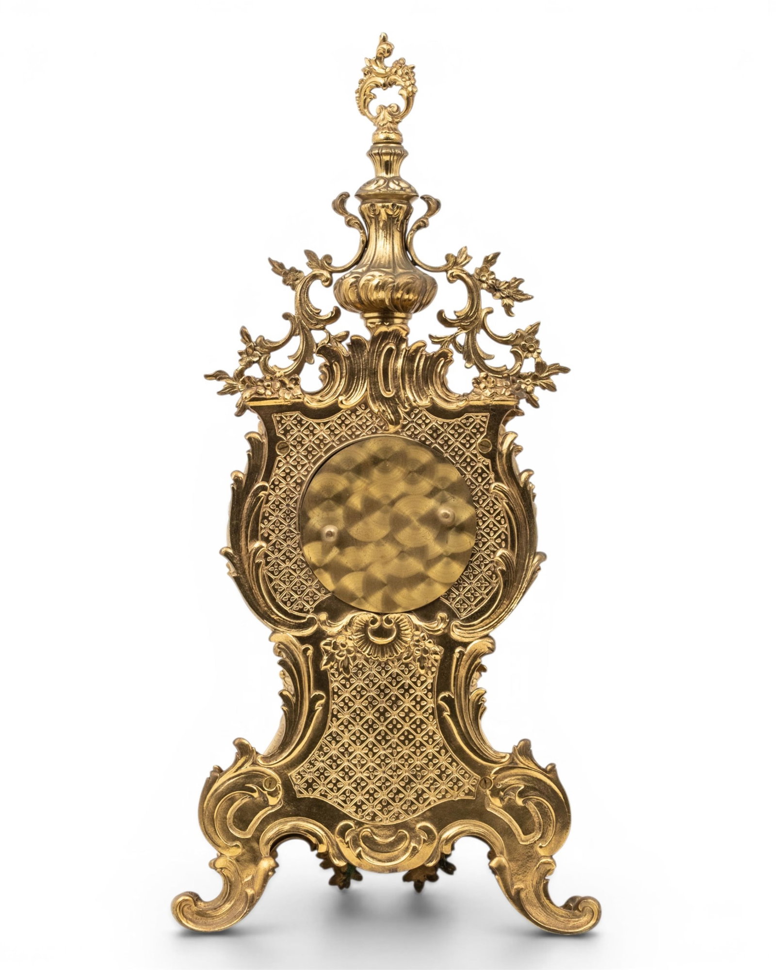 No Reserve- Louis XV-Style Gilt-Bronze Rococo 24-inch Mantel Clock With Quartz Movement - 7