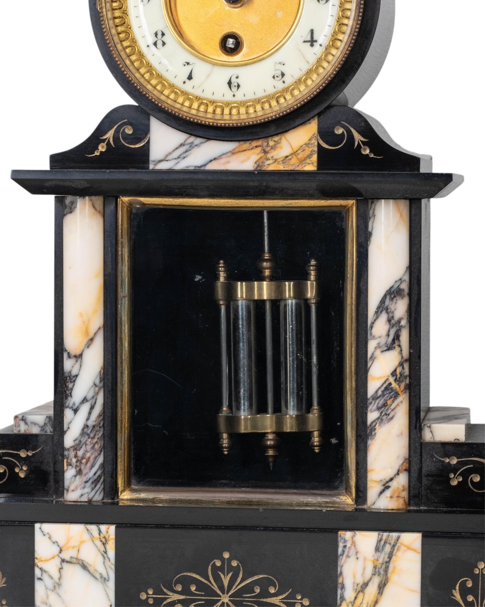 No Reserve- Japy Freres Marble Mantel Clock 3 Piece Garniture Set, 19th Century - 4