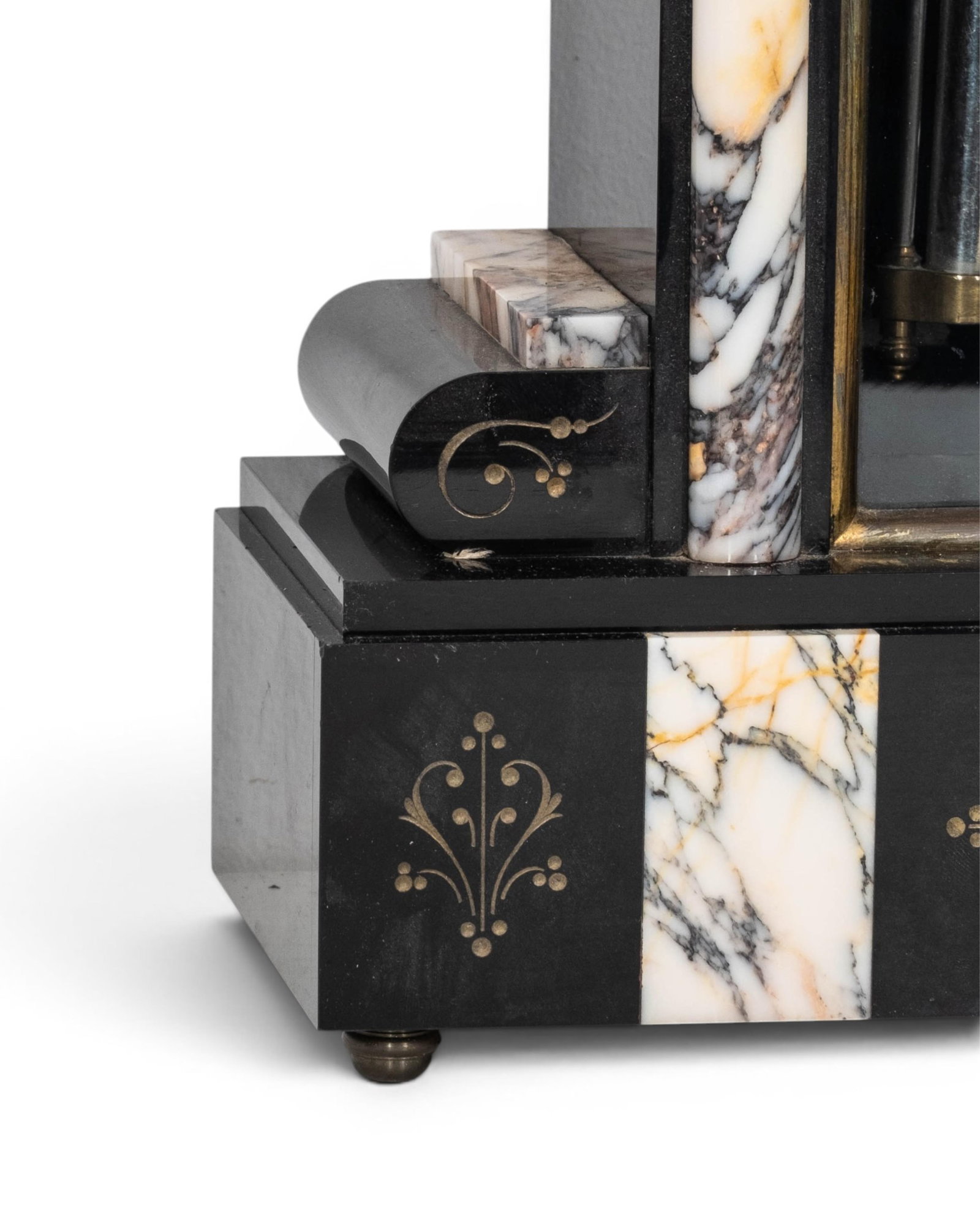 No Reserve- Japy Freres Marble Mantel Clock 3 Piece Garniture Set, 19th Century - 5