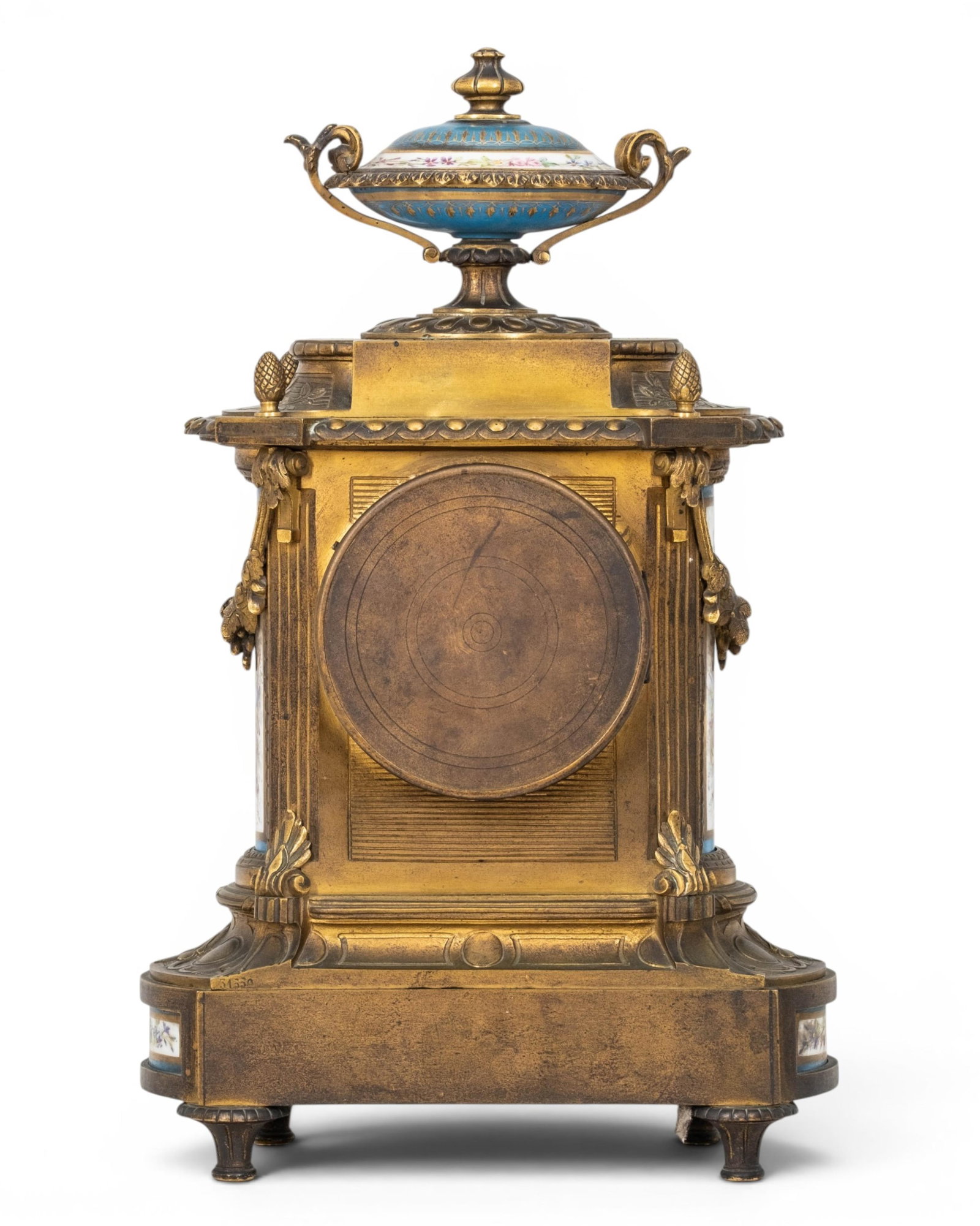No Reserve- H Houdibine Signed Louis XVI Style Gilt Bronze Mantel Clock with Sevres Porcelain, 19th - 7