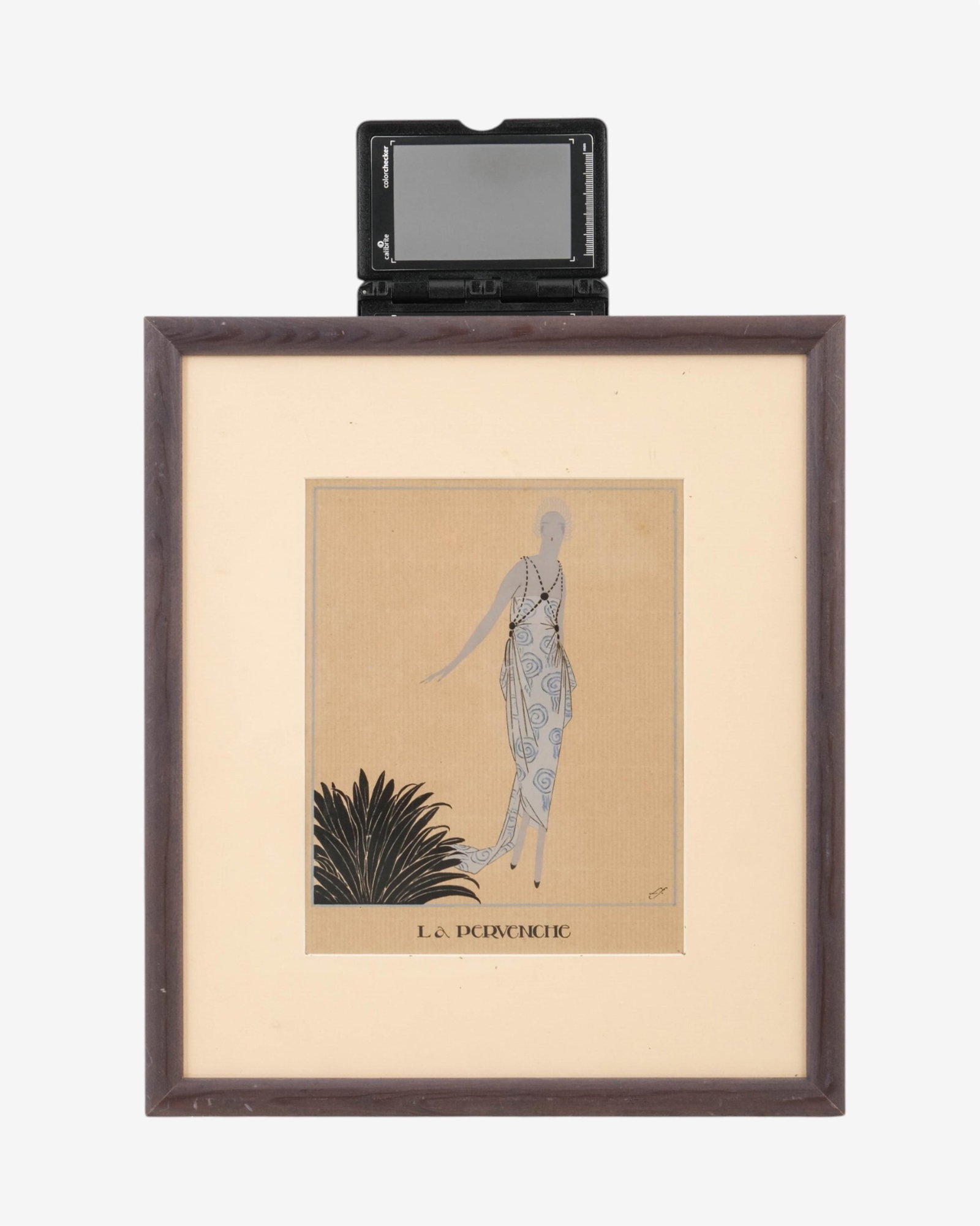 No Reserve- Liano Flores, signed Art Nouveau Deco Hand Colored Pochoir Fashion Fine Print, 1919 - 11
