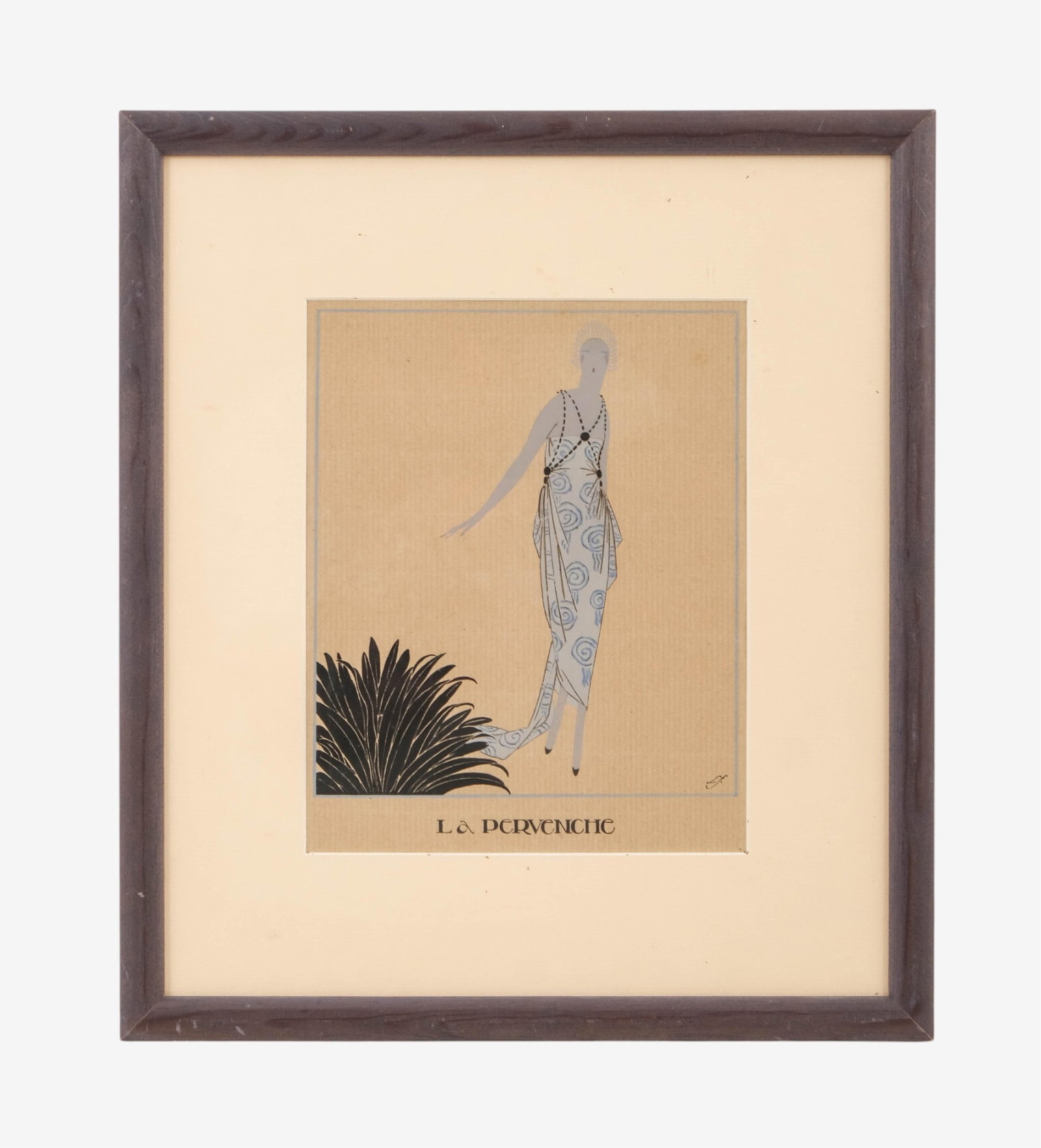 No Reserve- Liano Flores, signed Art Nouveau Deco Hand Colored Pochoir Fashion Fine Print, 1919 - 2