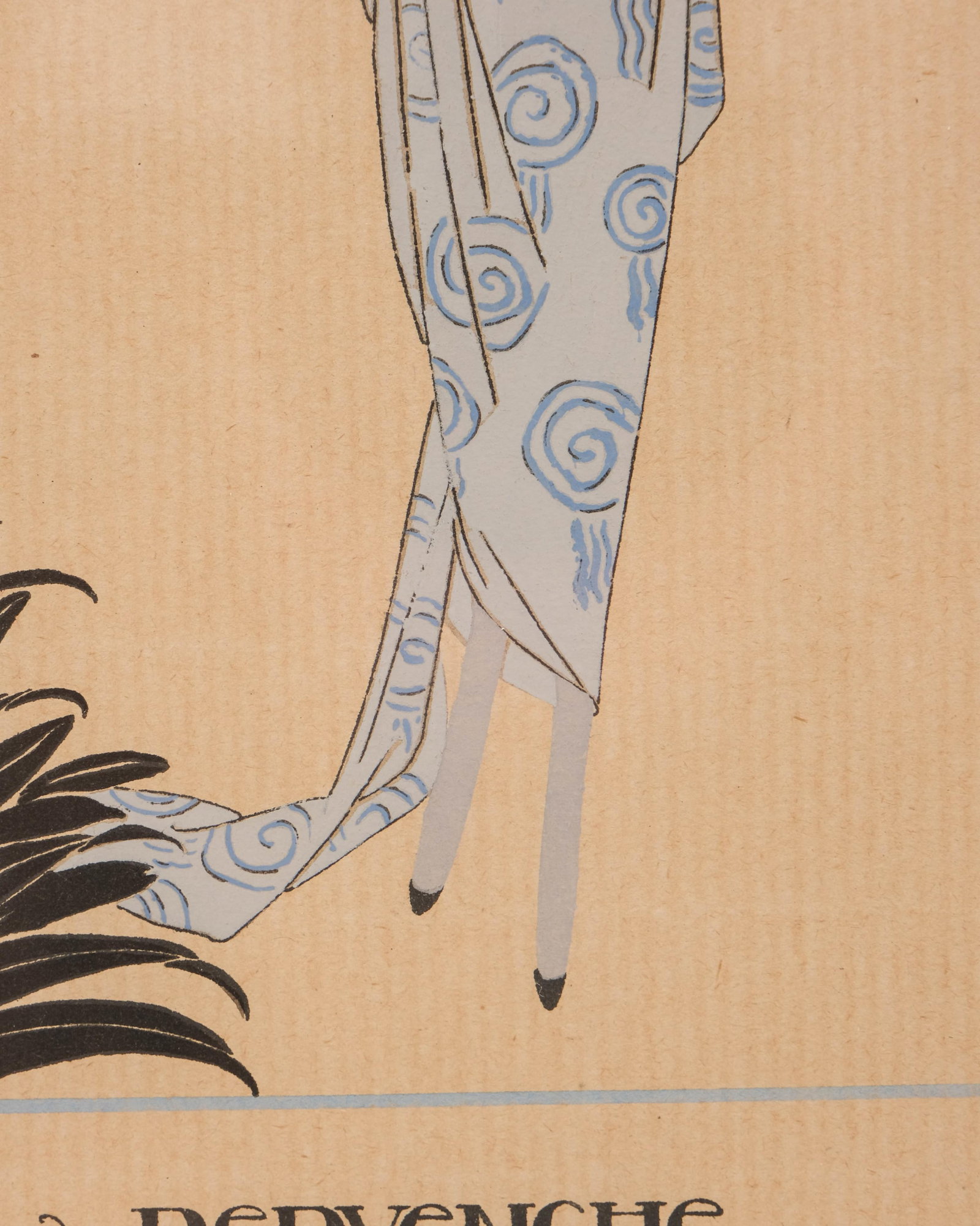 No Reserve- Liano Flores, signed Art Nouveau Deco Hand Colored Pochoir Fashion Fine Print, 1919 - 7