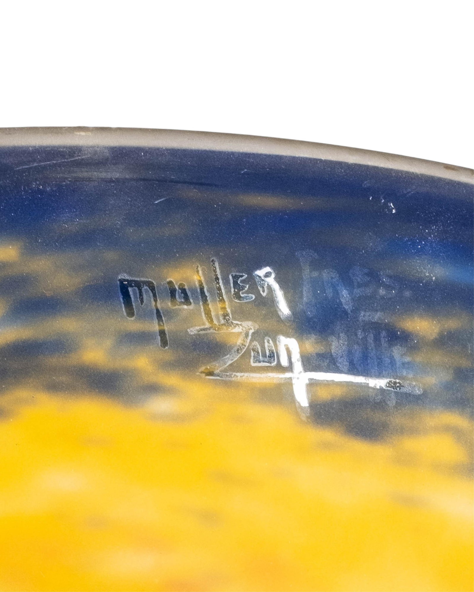 No Reserve- Muller Frères Luneville Art Deco Marbled Glass Light Shade - 3