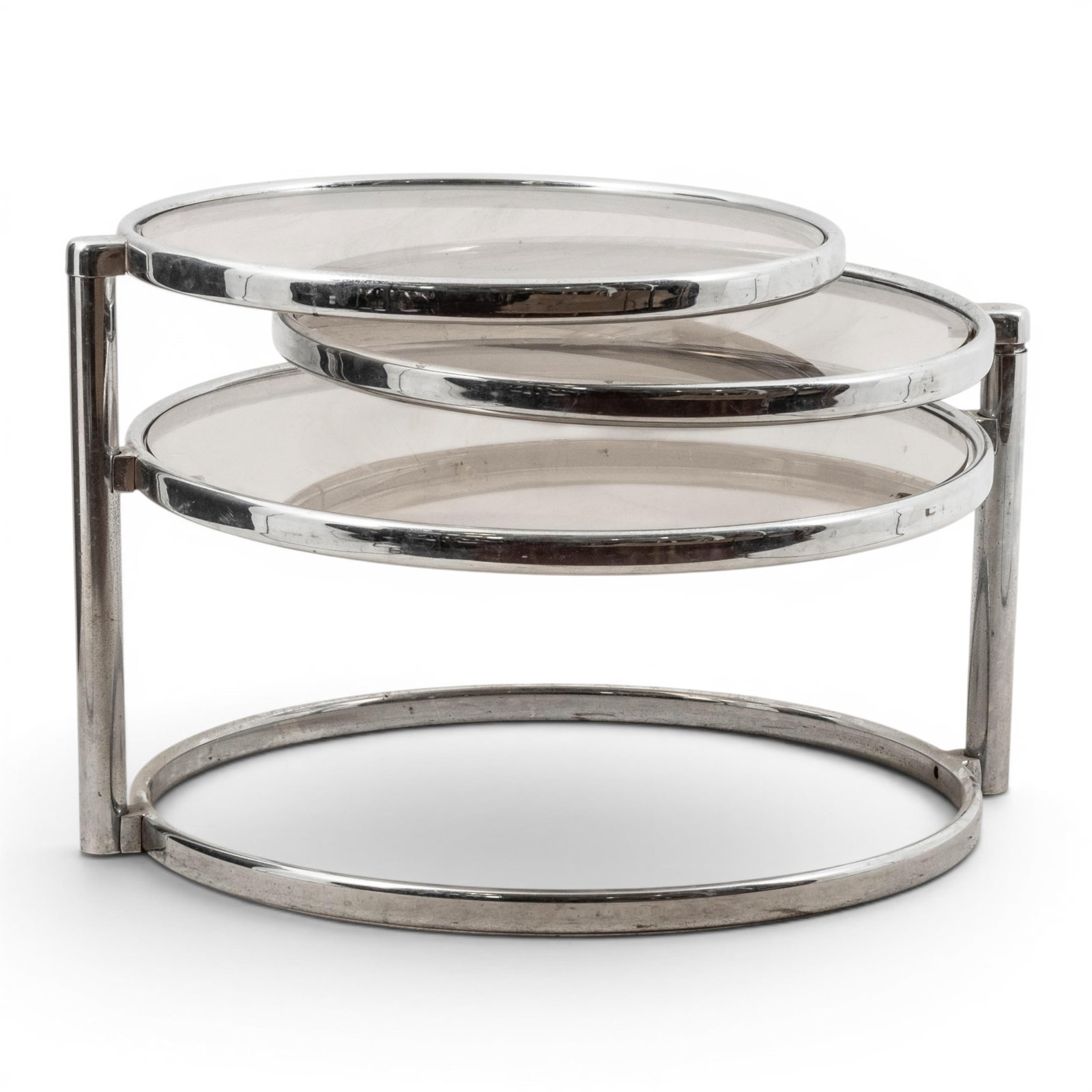 No Reserve- Vintage Rare Italian Chrome Swivel Coffee Table from the 1970s - 2