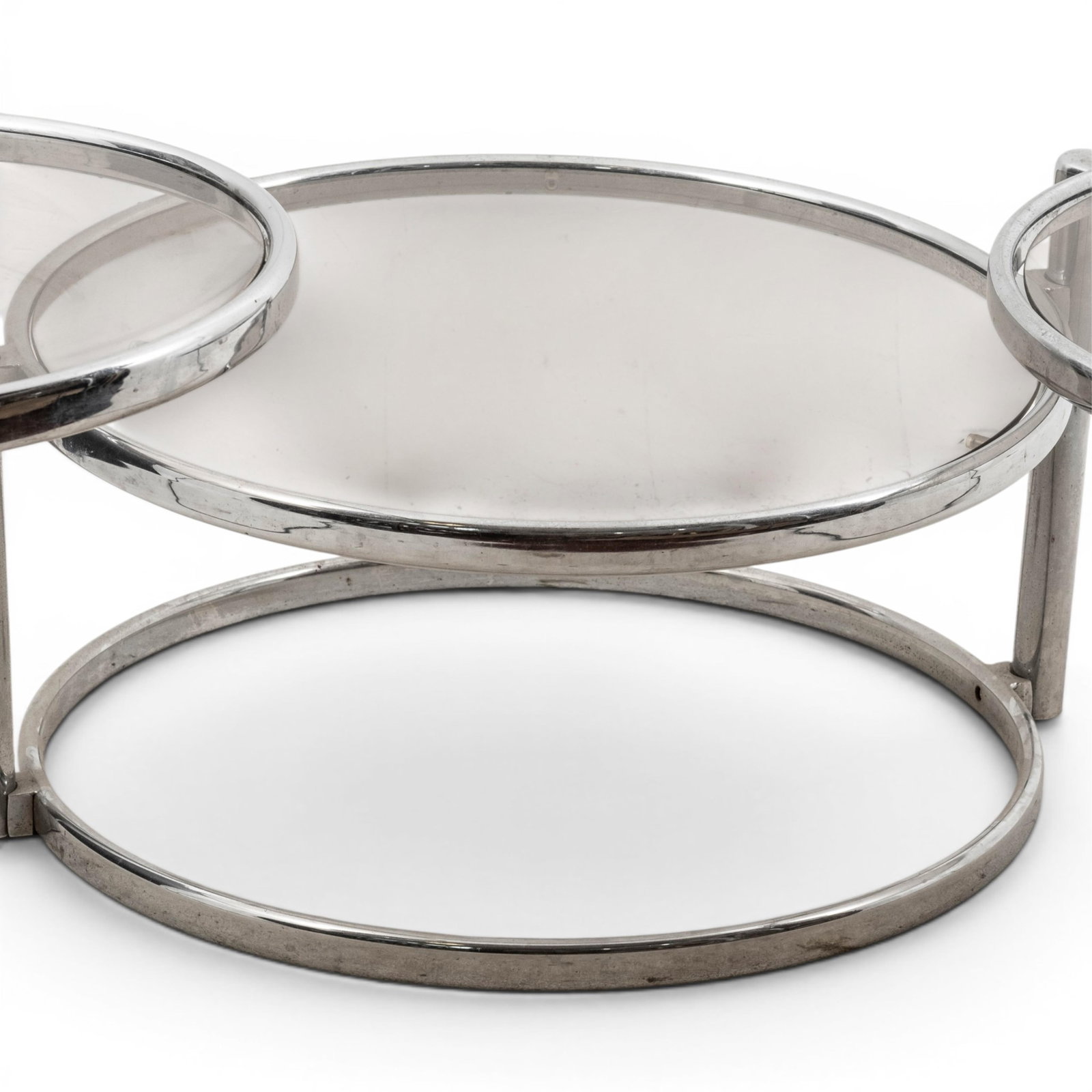 No Reserve- Vintage Rare Italian Chrome Swivel Coffee Table from the 1970s - 4