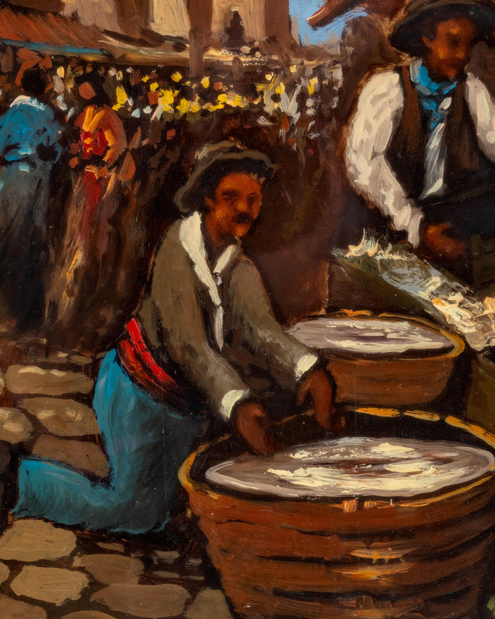 No Reserve- C. Marotta, European, C. 1900, Market Scene Oil Painting, Signed - 7
