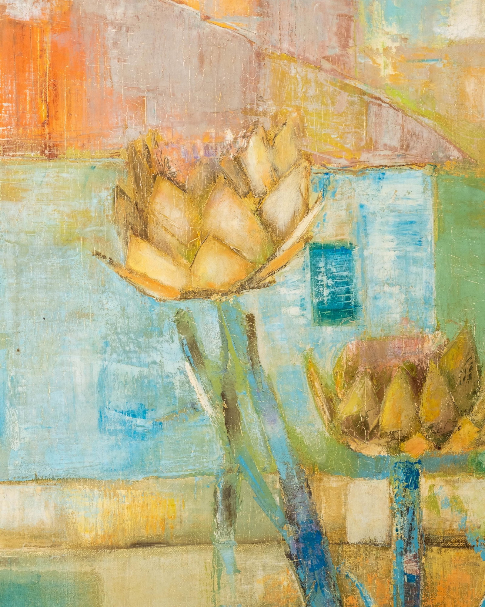 No Reserve- Large 52-inch Michel Le Roy Oil Painting, Signed, Dated 1962 - 5