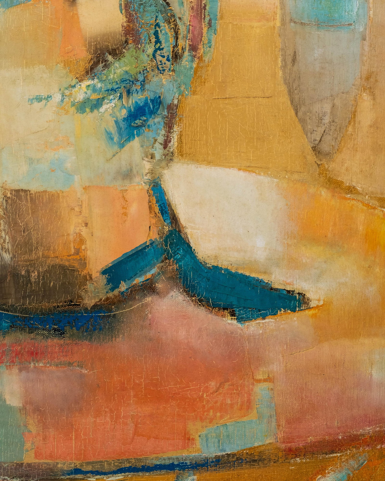 No Reserve- Large 52-inch Michel Le Roy Oil Painting, Signed, Dated 1962 - 8