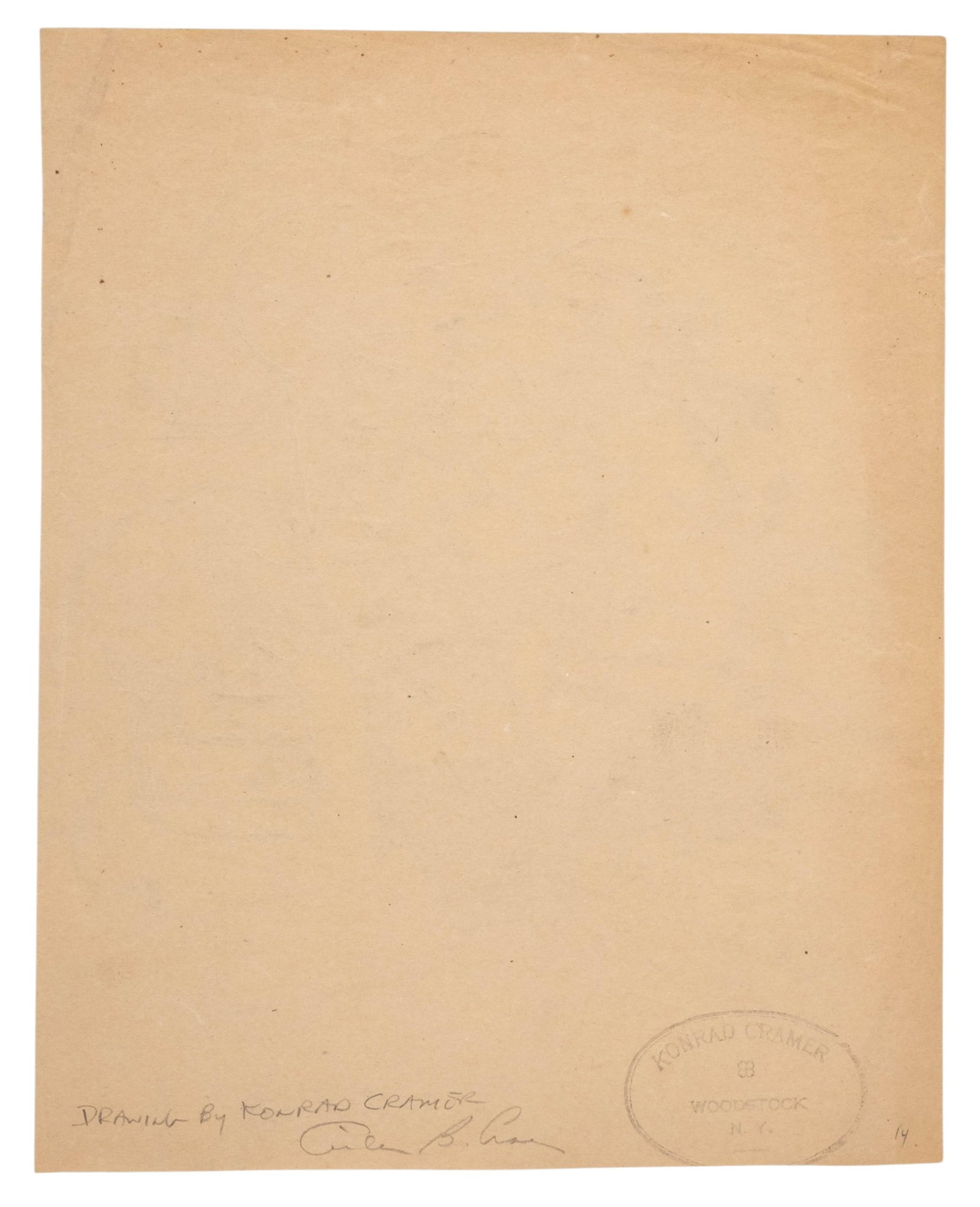 No Reserve- Konrad Cramer Studio-Stamped ‘Radio Repairman’ Pencil Drawing - 8