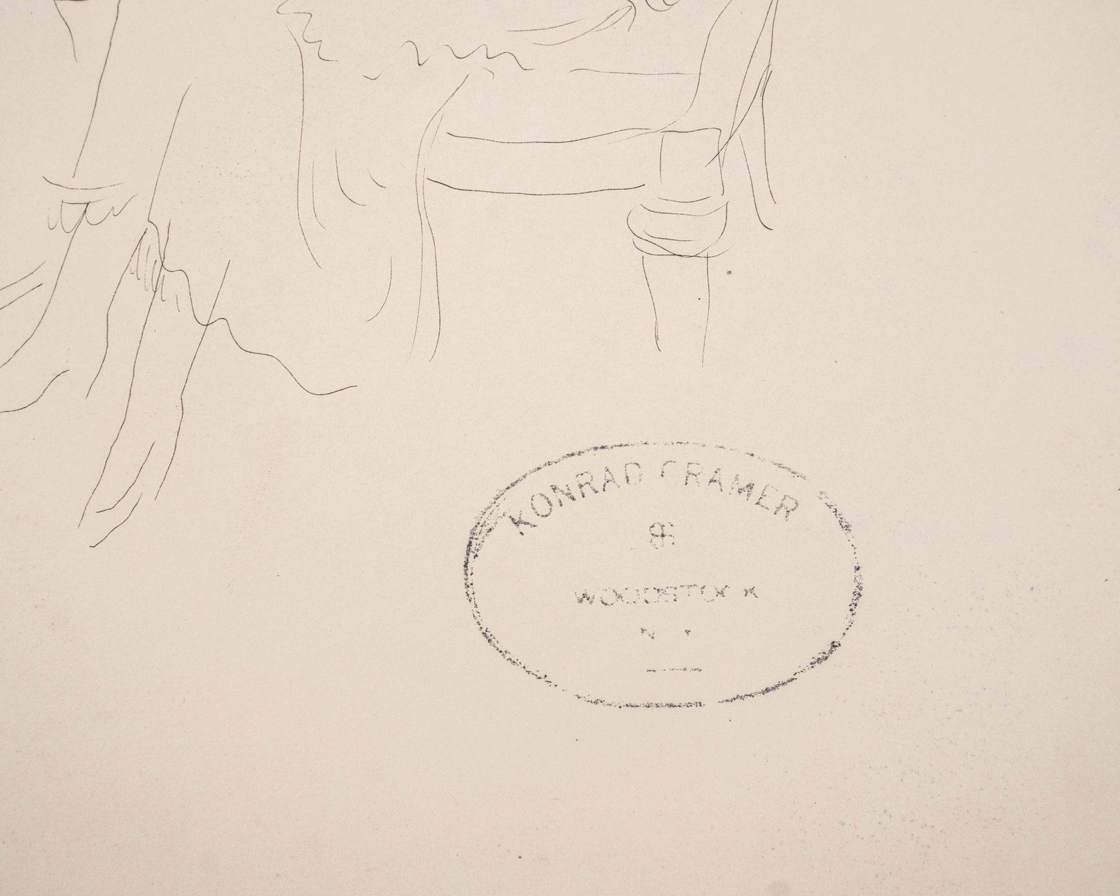 No Reserve- Konrad Cramer Estate Stamped Figure Ink Drawings - 4