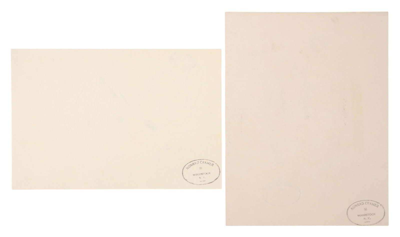 No Reserve- Konrad Cramer Estate Stamped Figure Ink Drawings - 5
