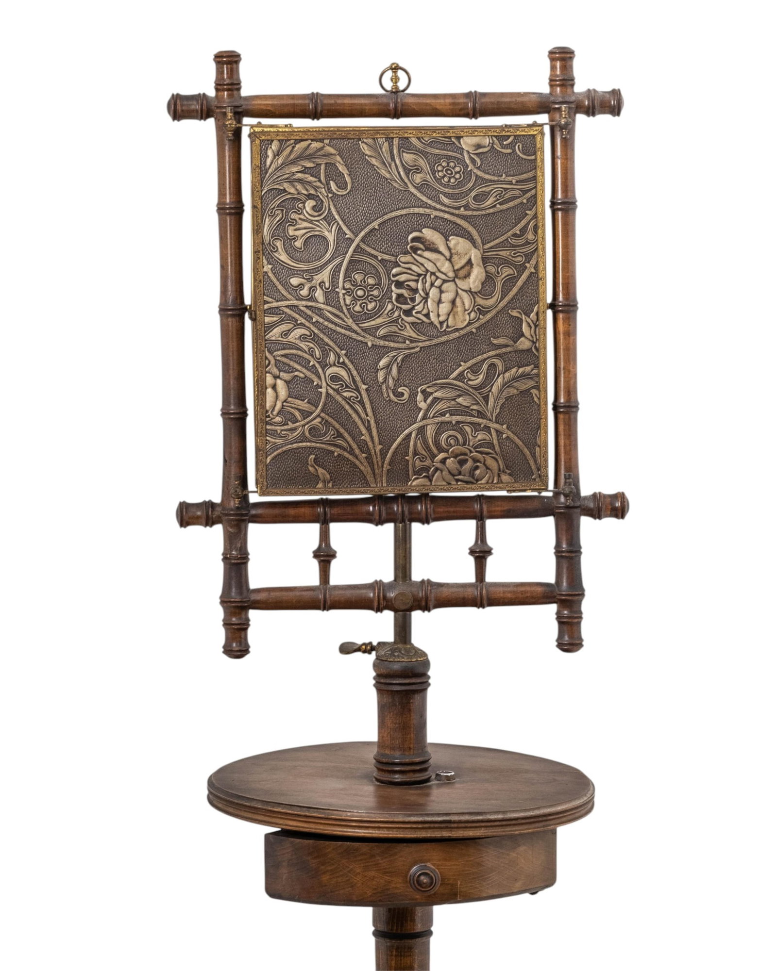 No Reserve- Late 19th Century Aesthetic Movement Faux Bamboo Shaving Stand Mirror - 2
