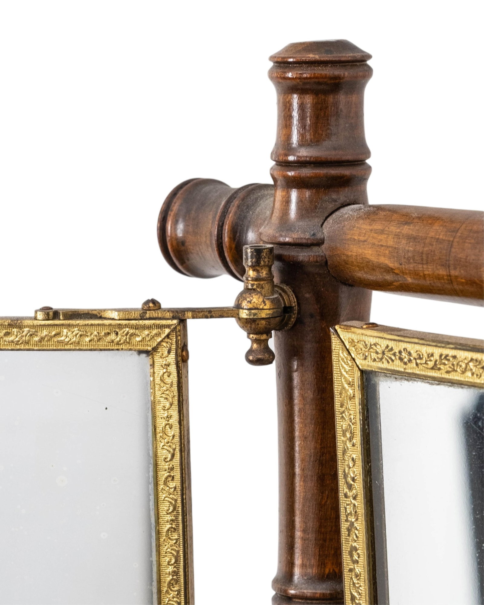 No Reserve- Late 19th Century Aesthetic Movement Faux Bamboo Shaving Stand Mirror - 4