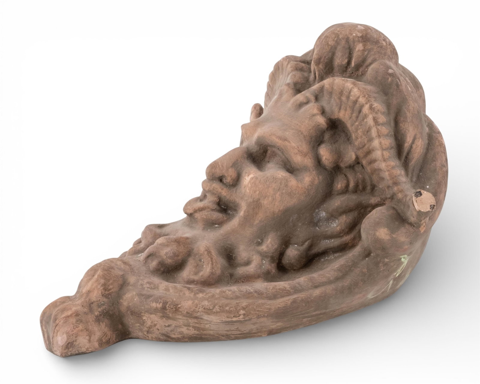No Reserve- Classical Satyr Face Terracotta Wall Plaque Garden Mask - 5