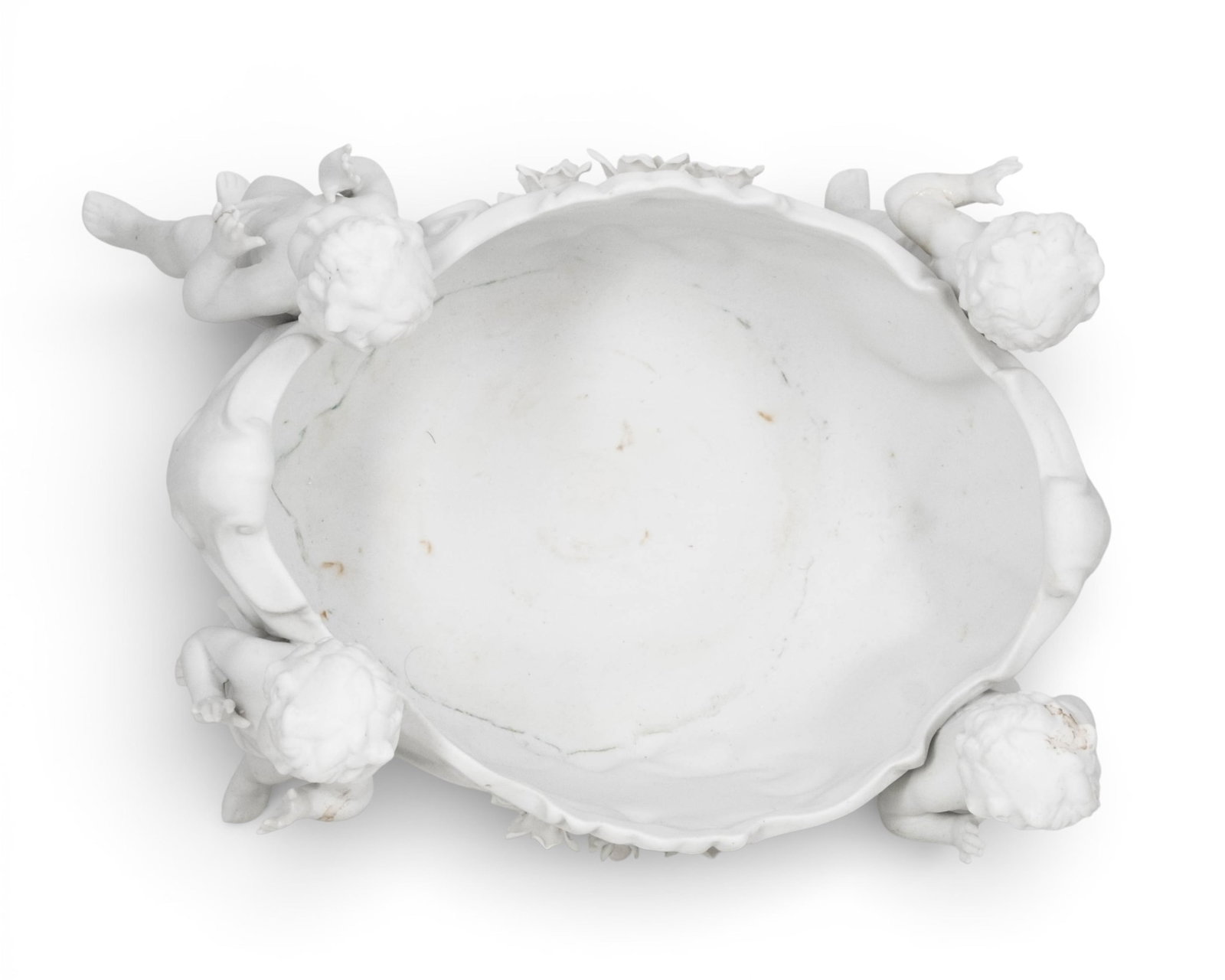 No Reserve- Set of Three Bisque Porcelain Compotes, Pre-1900 - 7