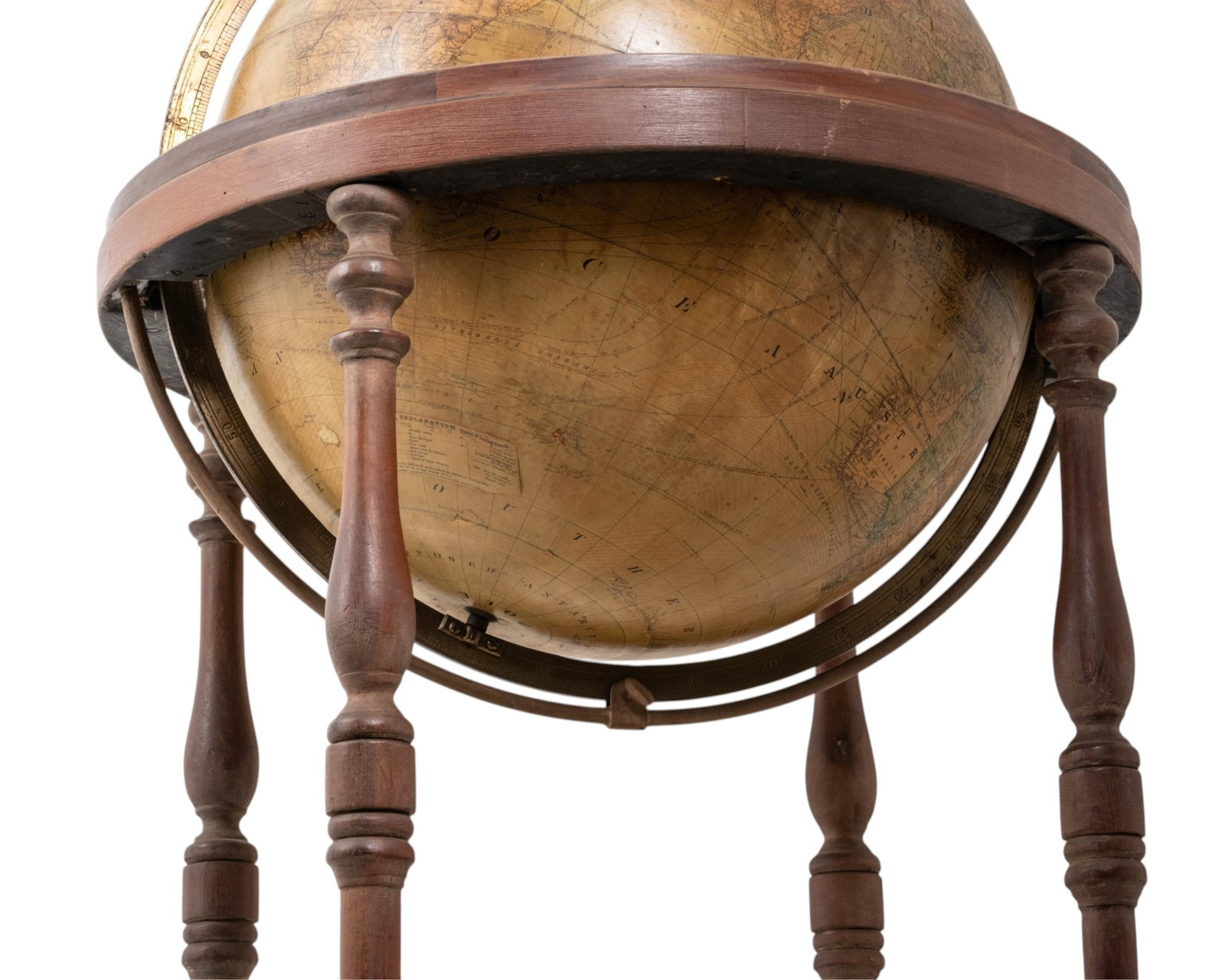 No Reserve- Schedler’s Terrestrial Floor Globe On Wood Stand 19th Century - 6