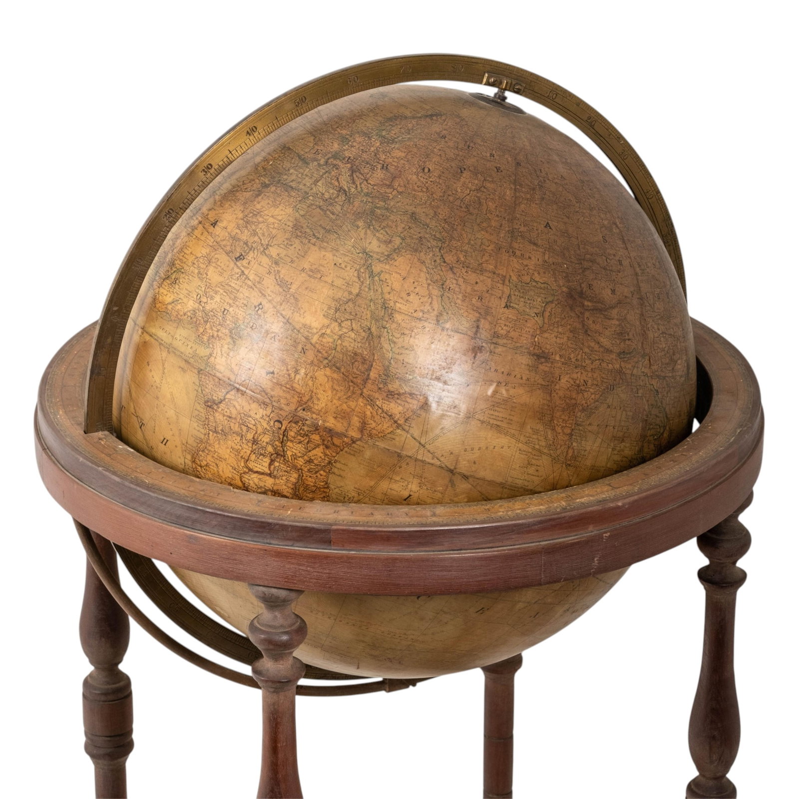 No Reserve- Schedler’s Terrestrial Floor Globe On Wood Stand 19th Century - 7