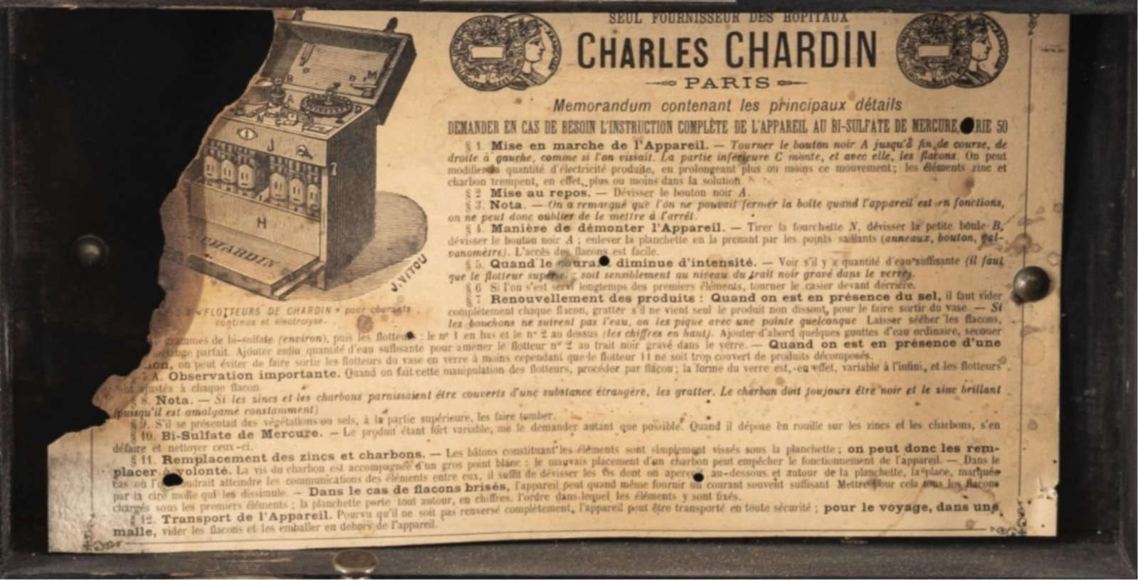 No Reserve- Charles Chardin Paris Antique Medical Electrotherapy Apparatus - 2