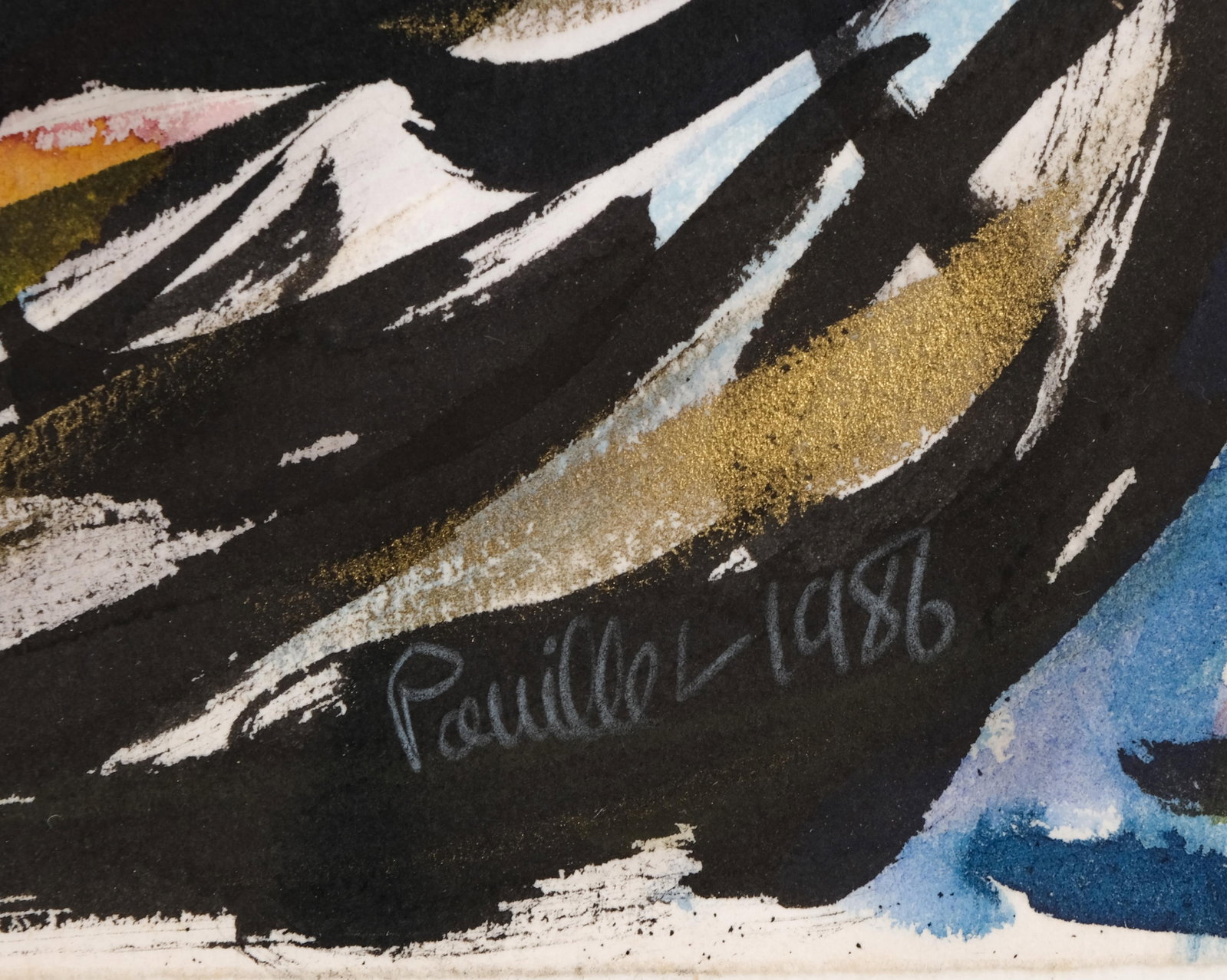 No Reserve- Alain Pouillet ‘The Bathers’, 1986, Signed Gouache and Watercolor Painting - 4