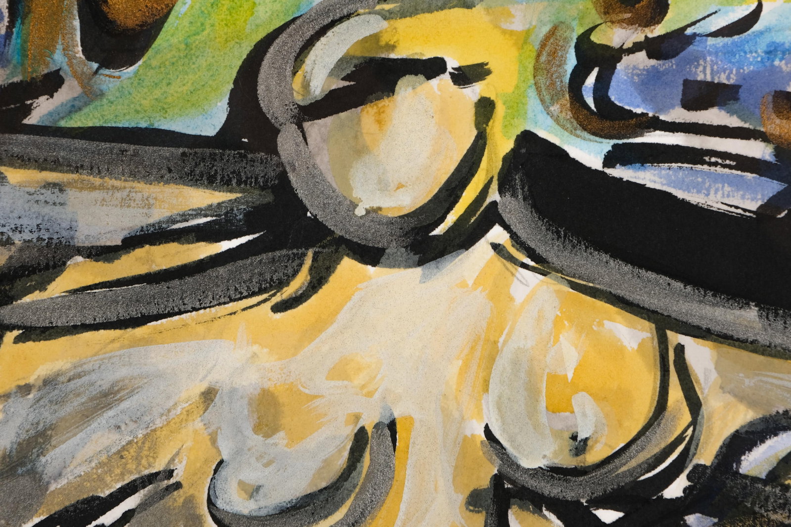 No Reserve- Alain Pouillet ‘The Bathers’, 1986, Signed Gouache and Watercolor Painting - 8