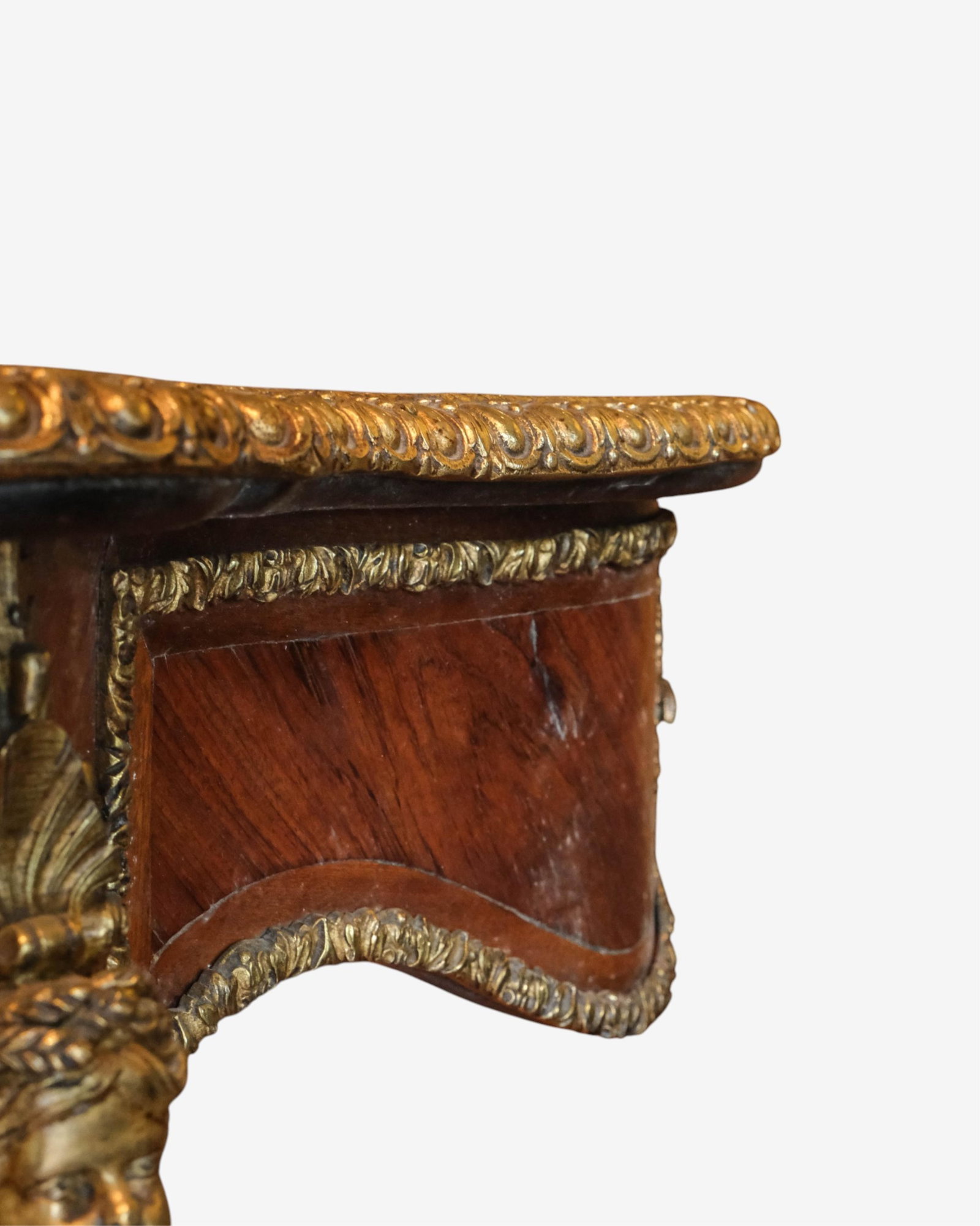 No Reserve- Louis XV Kingwood Center Table with Ormolu Masks & Putti 19th Century - 6
