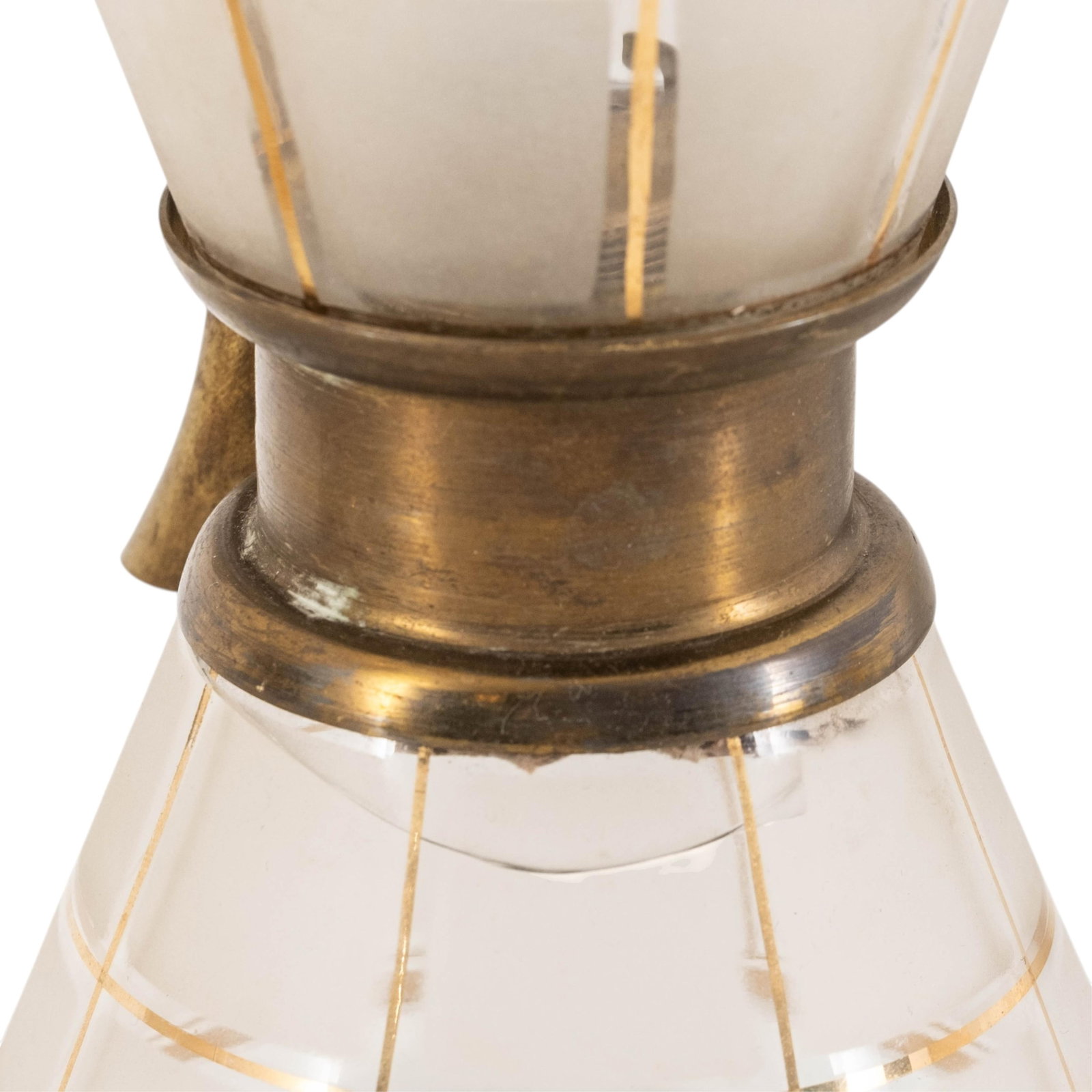 No Reserve- Arlus (attrib) Mid-Century Brass and Glass Wall Sconce - 4