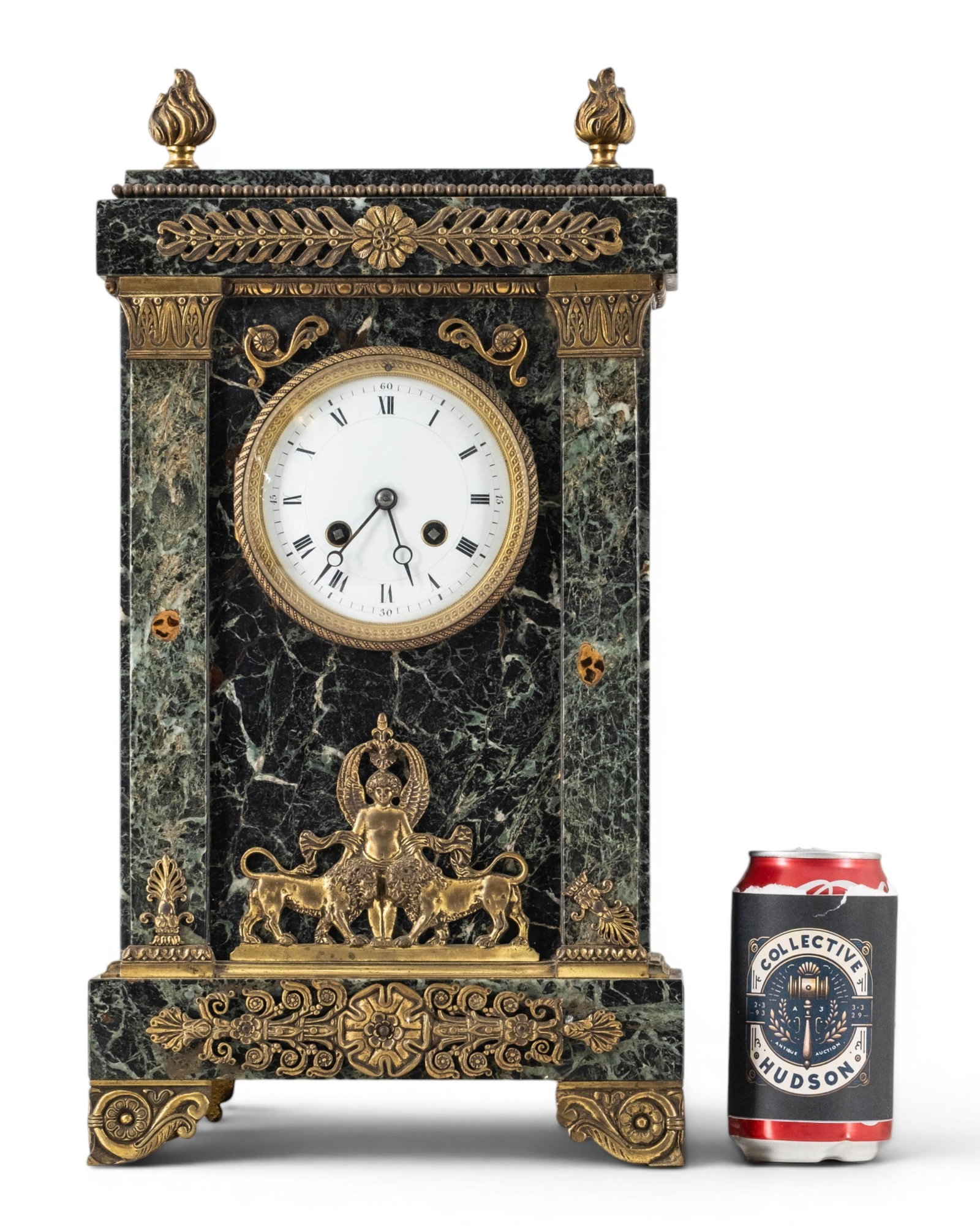 No Reserve- CH. Paris Napoleon III Marble and Gilt Bronze Mantel Clock - 2