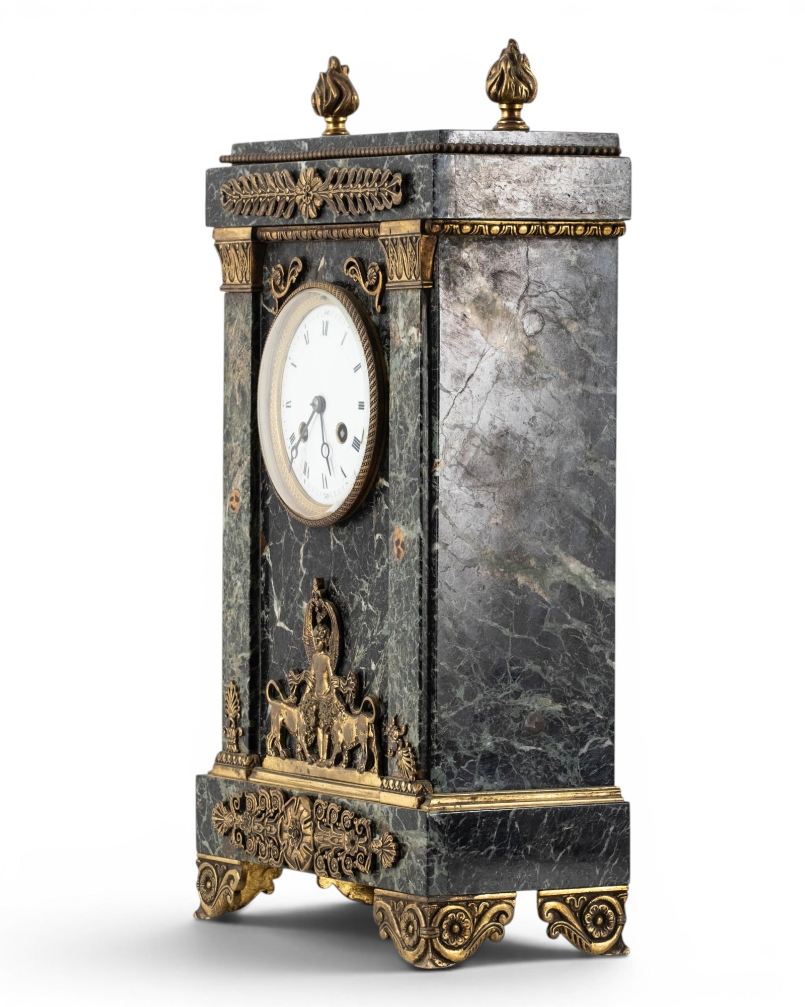 No Reserve- CH. Paris Napoleon III Marble and Gilt Bronze Mantel Clock - 7
