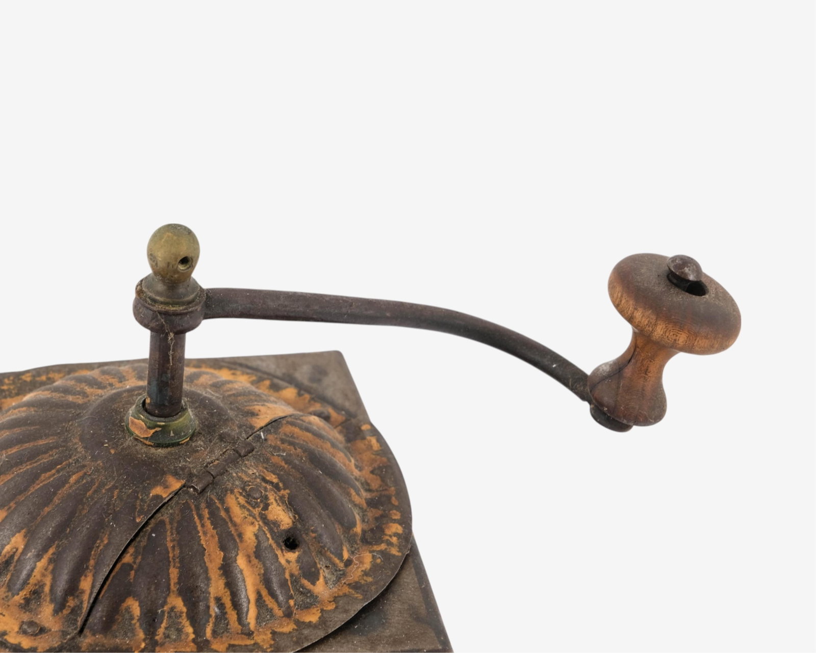 No Reserve- Antique Tin Coffee Grinder with Ribbed Design circa 1900 - 2