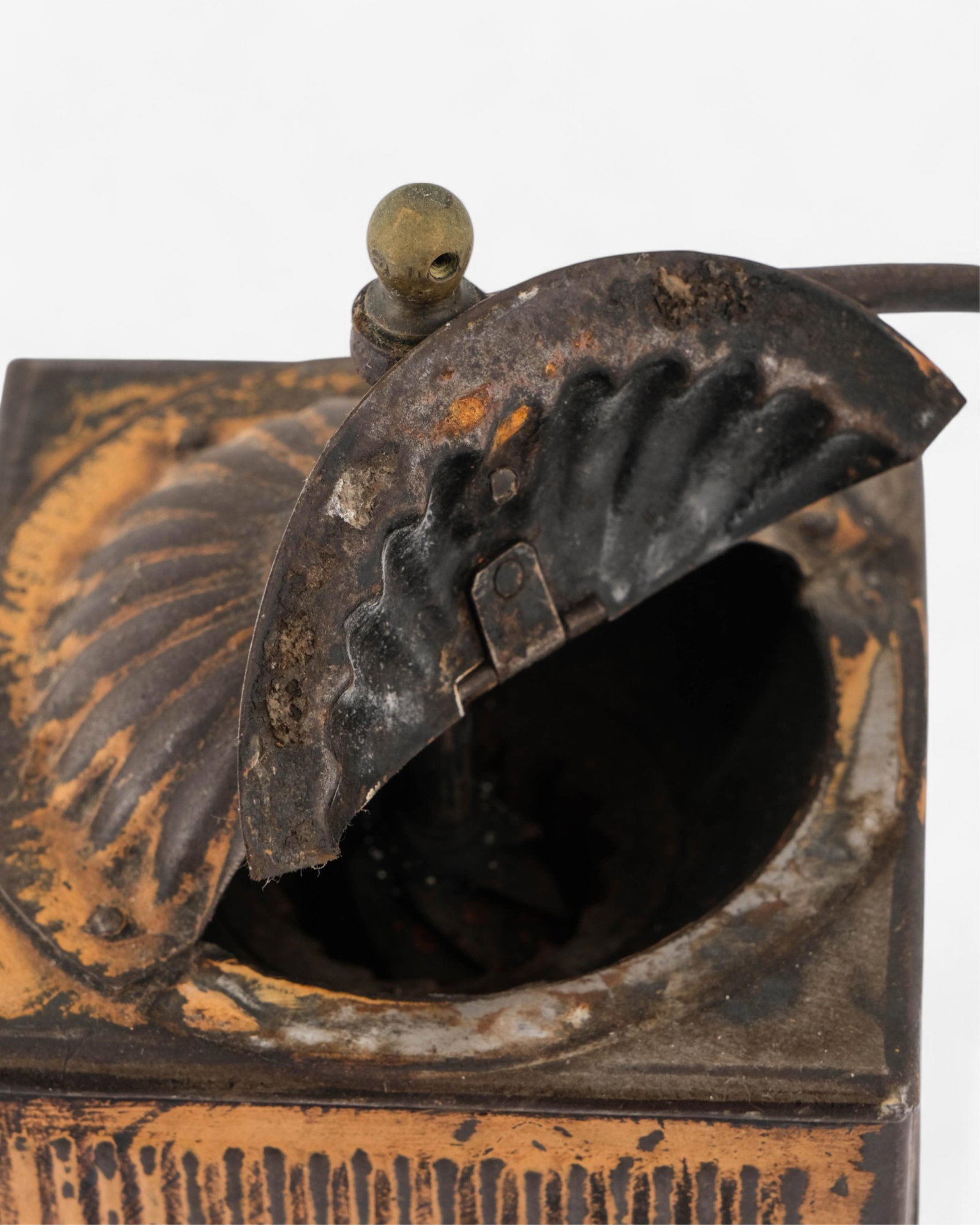No Reserve- Antique Tin Coffee Grinder with Ribbed Design circa 1900 - 4