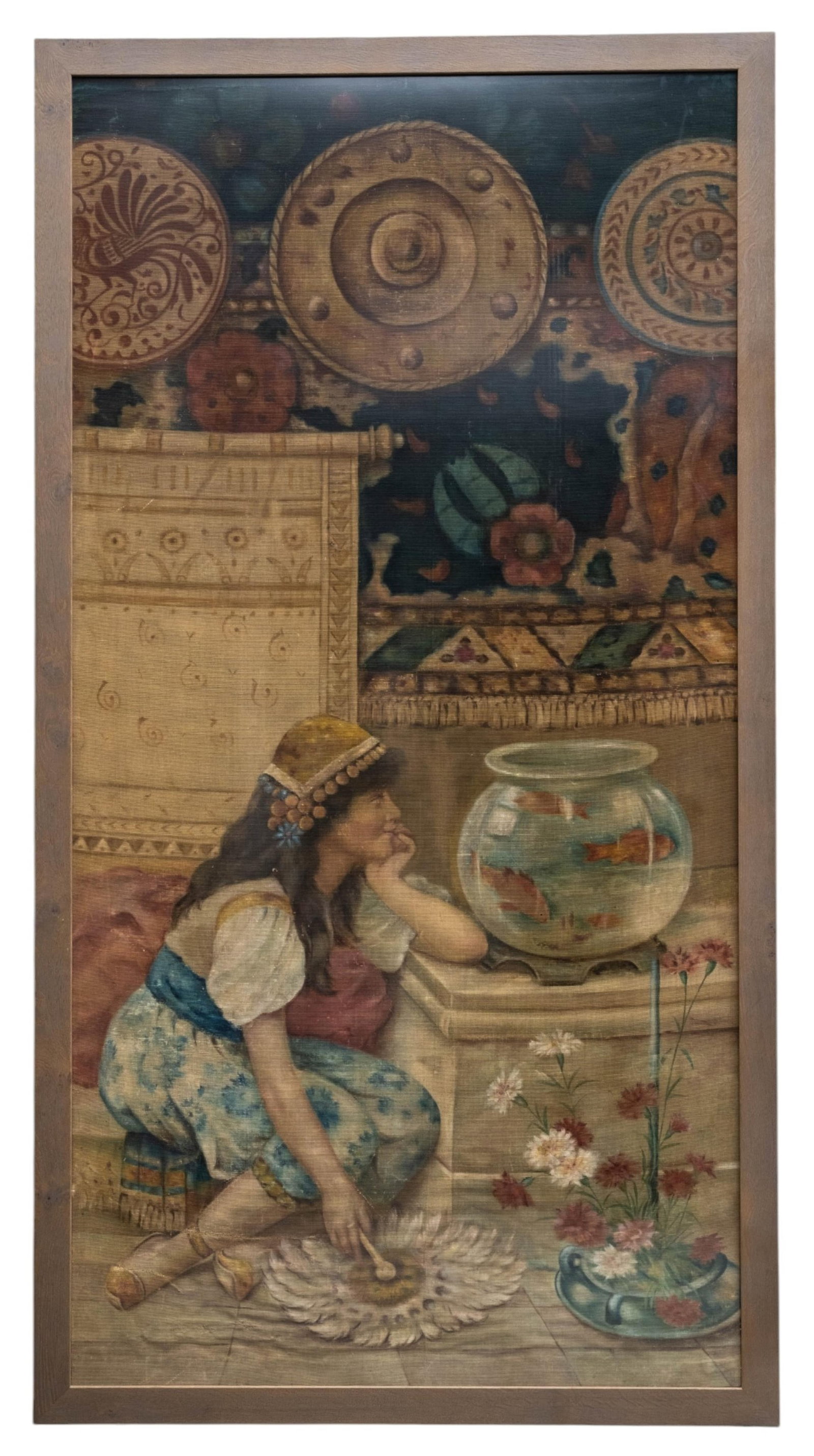 No Reserve- William Stephen Coleman (after) British Orientalist Goldfish Bowl 80-in Painting - 3