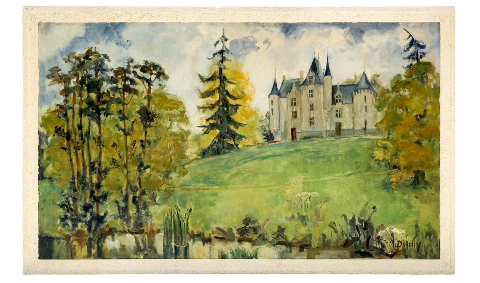 No Reserve- Signed Dehelly French Landscape Oil on Canvas Painting, 20th Century - 3