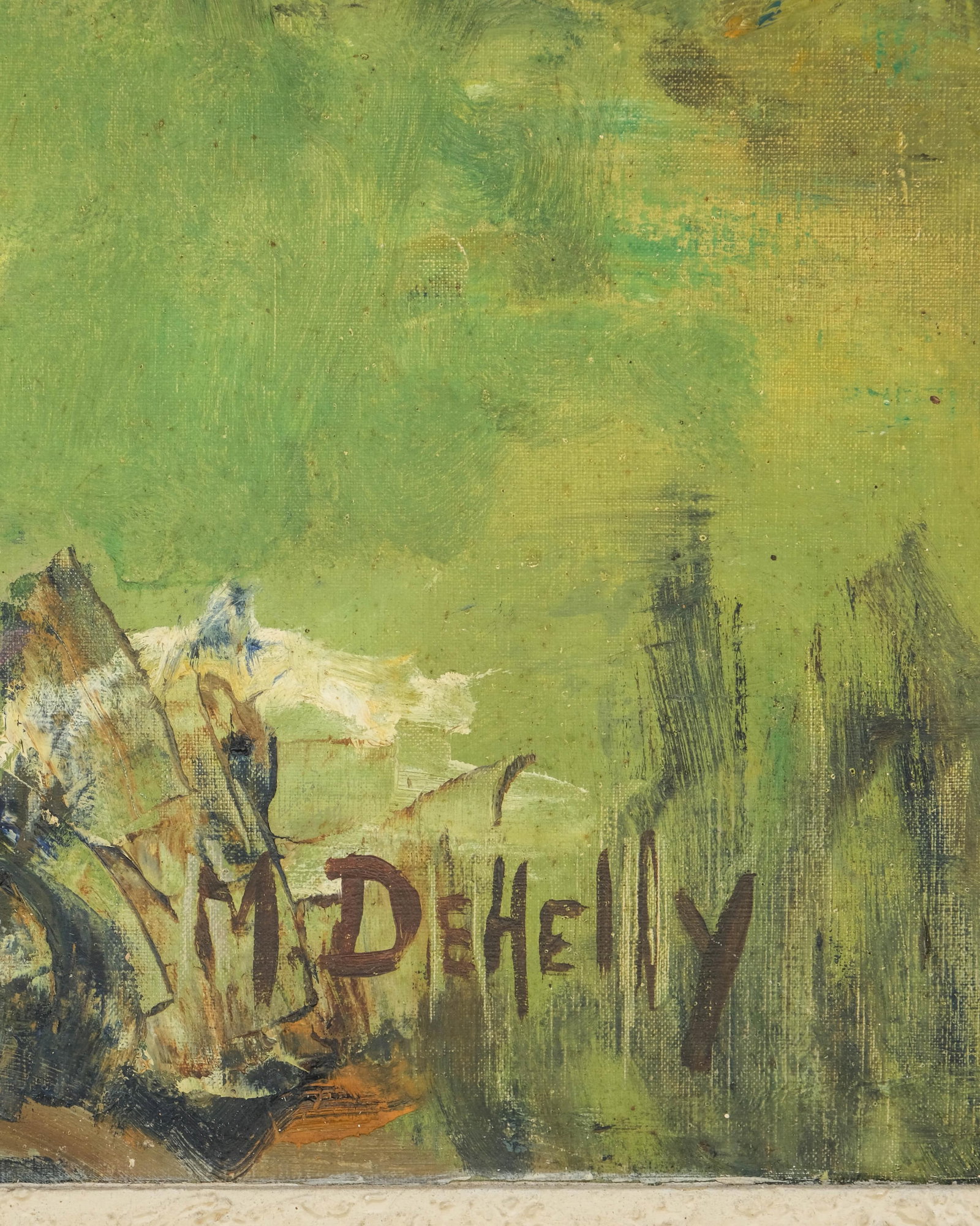 No Reserve- Signed Dehelly French Landscape Oil on Canvas Painting, 20th Century - 4