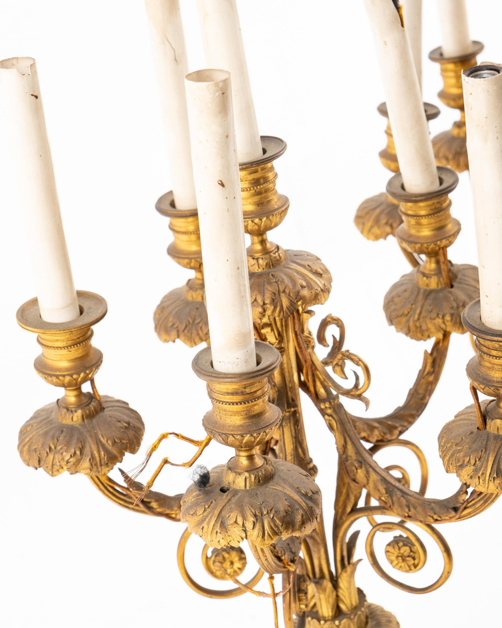 No Reserve- Pair of Tall French Bronze Candelabras, 19th Century - 4