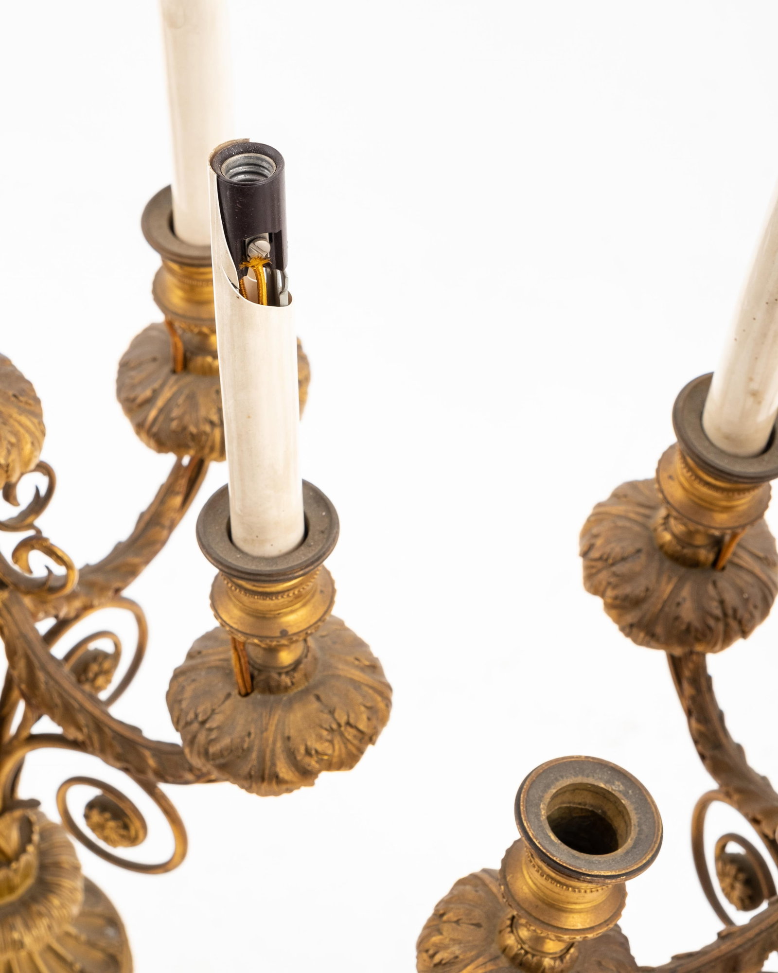 No Reserve- Pair of Tall French Bronze Candelabras, 19th Century - 6