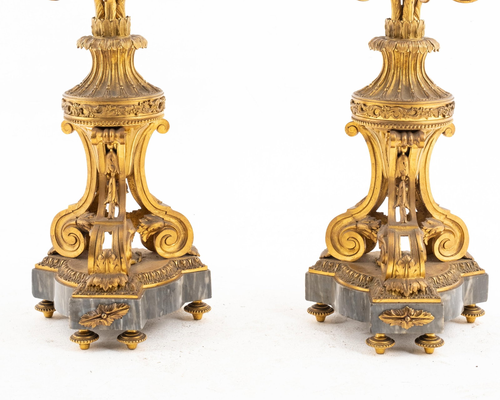 No Reserve- Pair of Tall French Bronze Candelabras, 19th Century - 8
