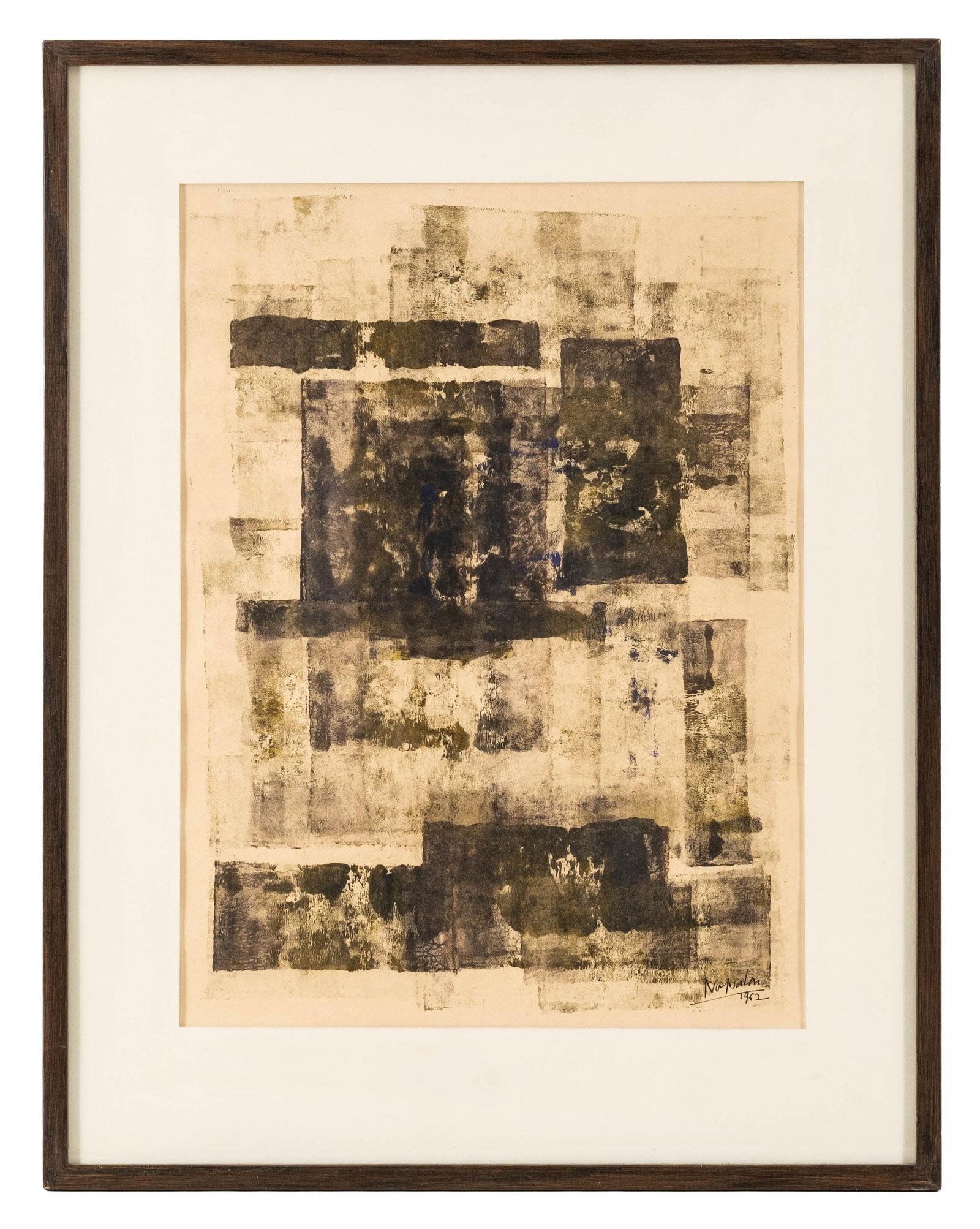 No Reserve- Signed Abstract Charcoal Painting On Paper, 1962 - 3