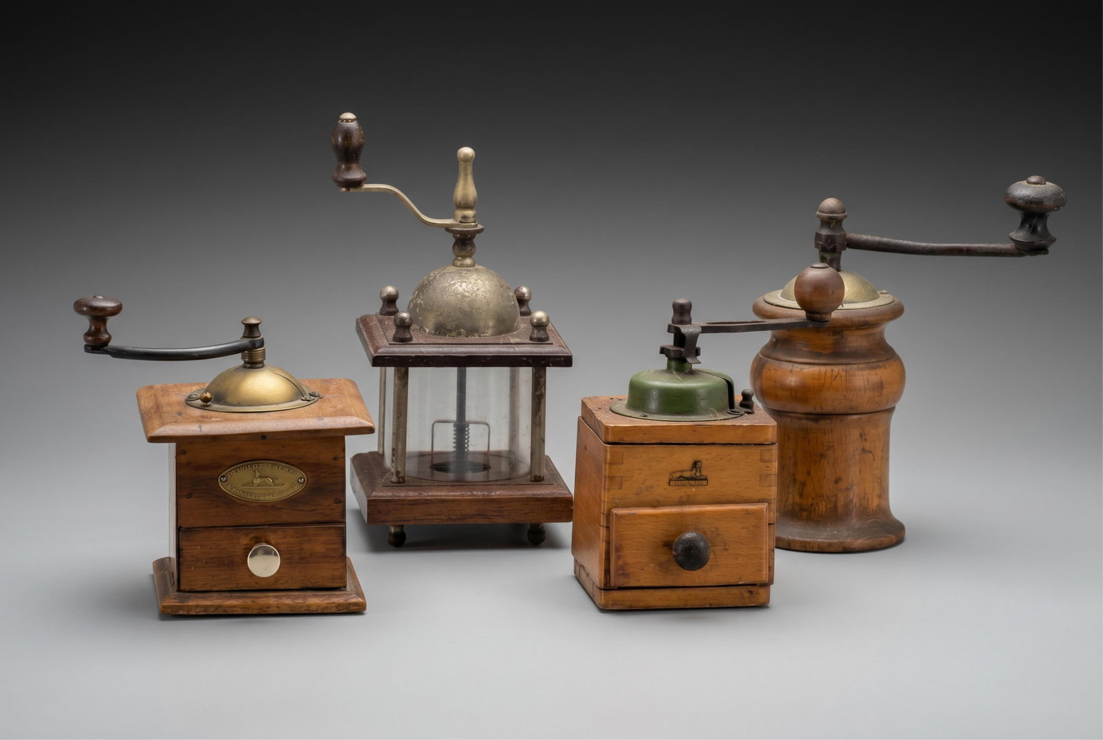 No Reserve- Group Of Antique Wooden Coffee Grinders (1 of 9)