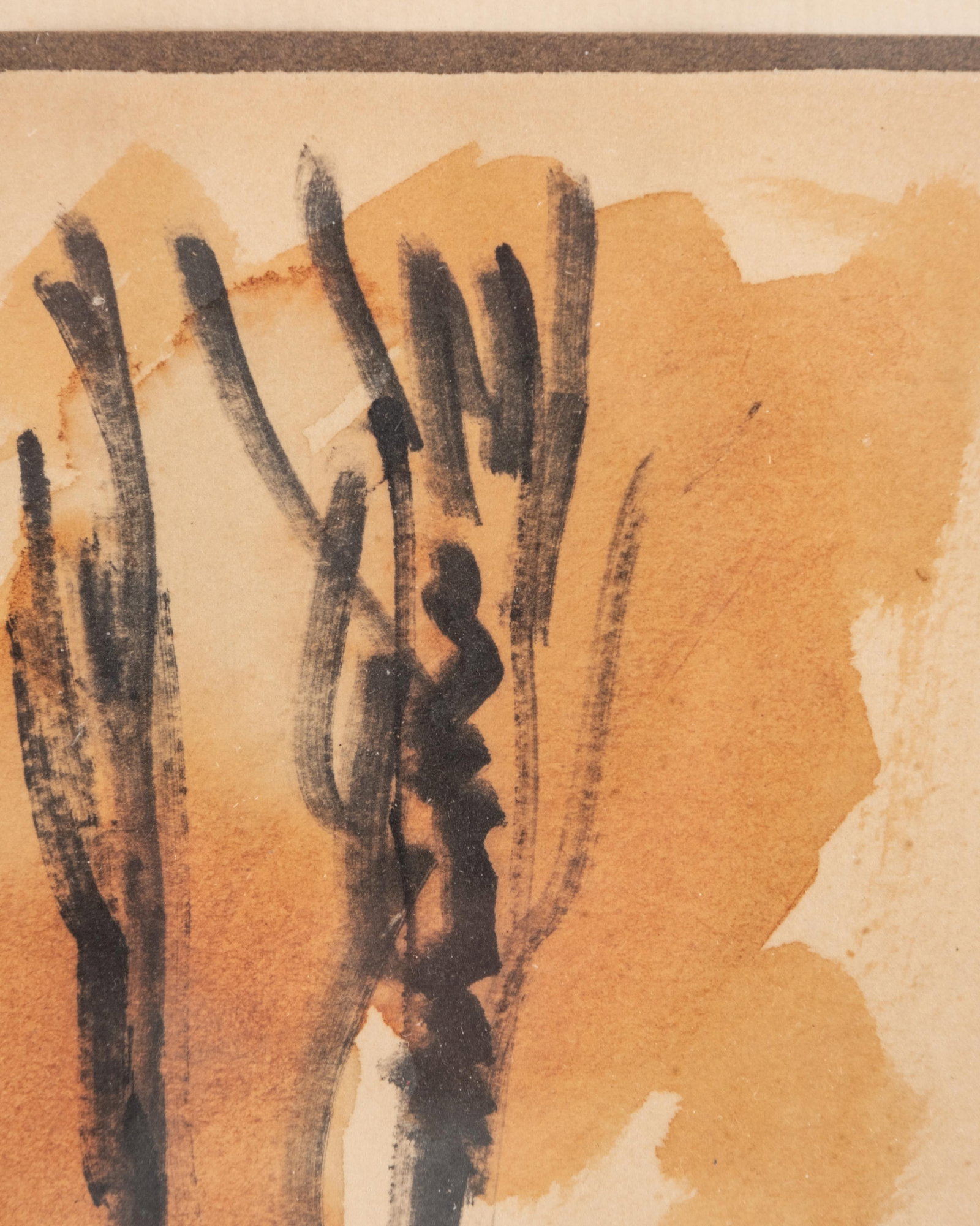 No Reserve- Bonaventure Fieullien French work Abstract Landscape, Signed Mixed Media on Paper, 20th - 6