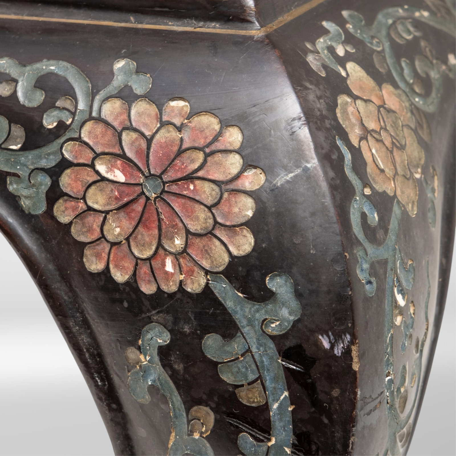 No Reserve- Chinese Black Coromandel Lacquer Inlay Low Table - 11