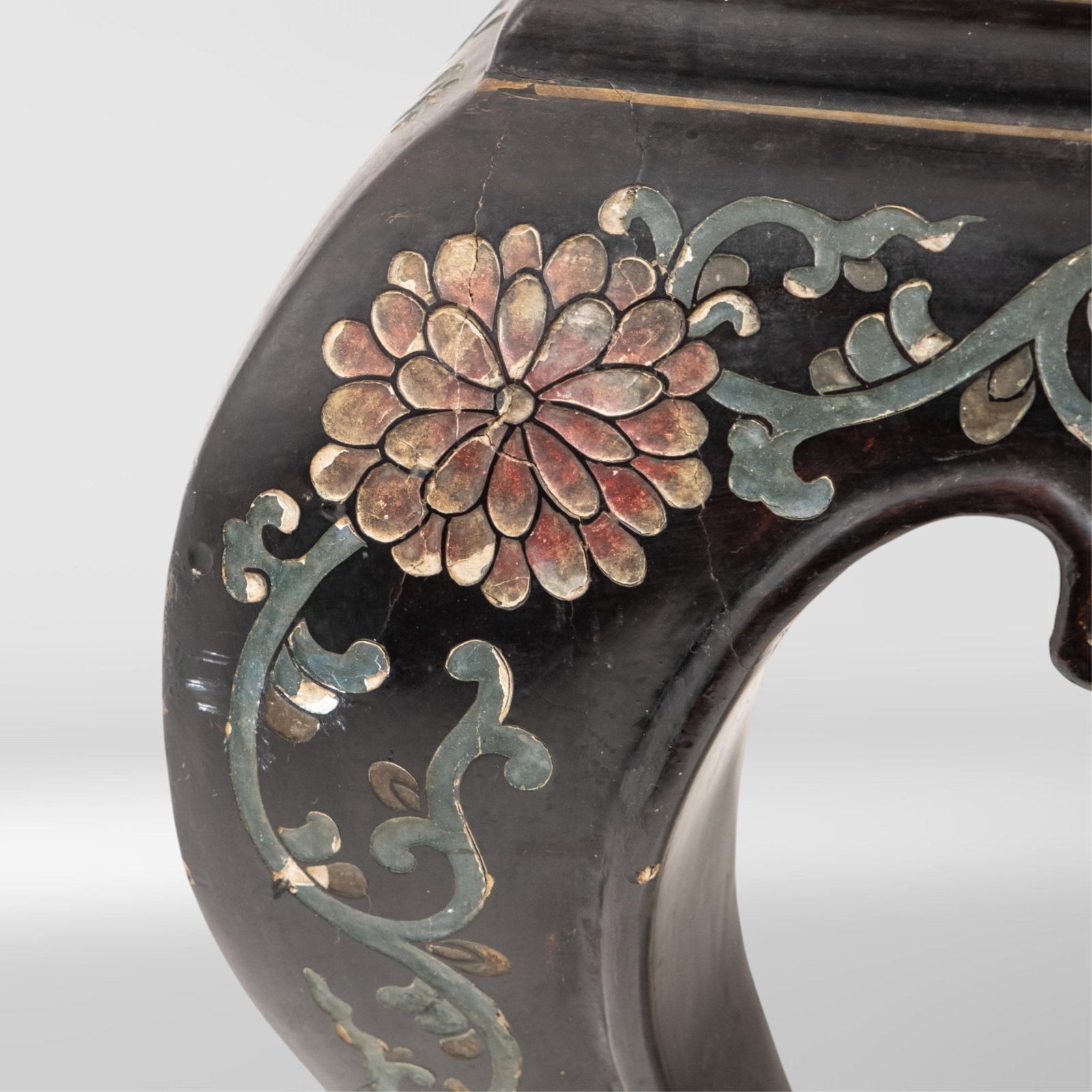 No Reserve- Chinese Black Coromandel Lacquer Inlay Low Table - 13
