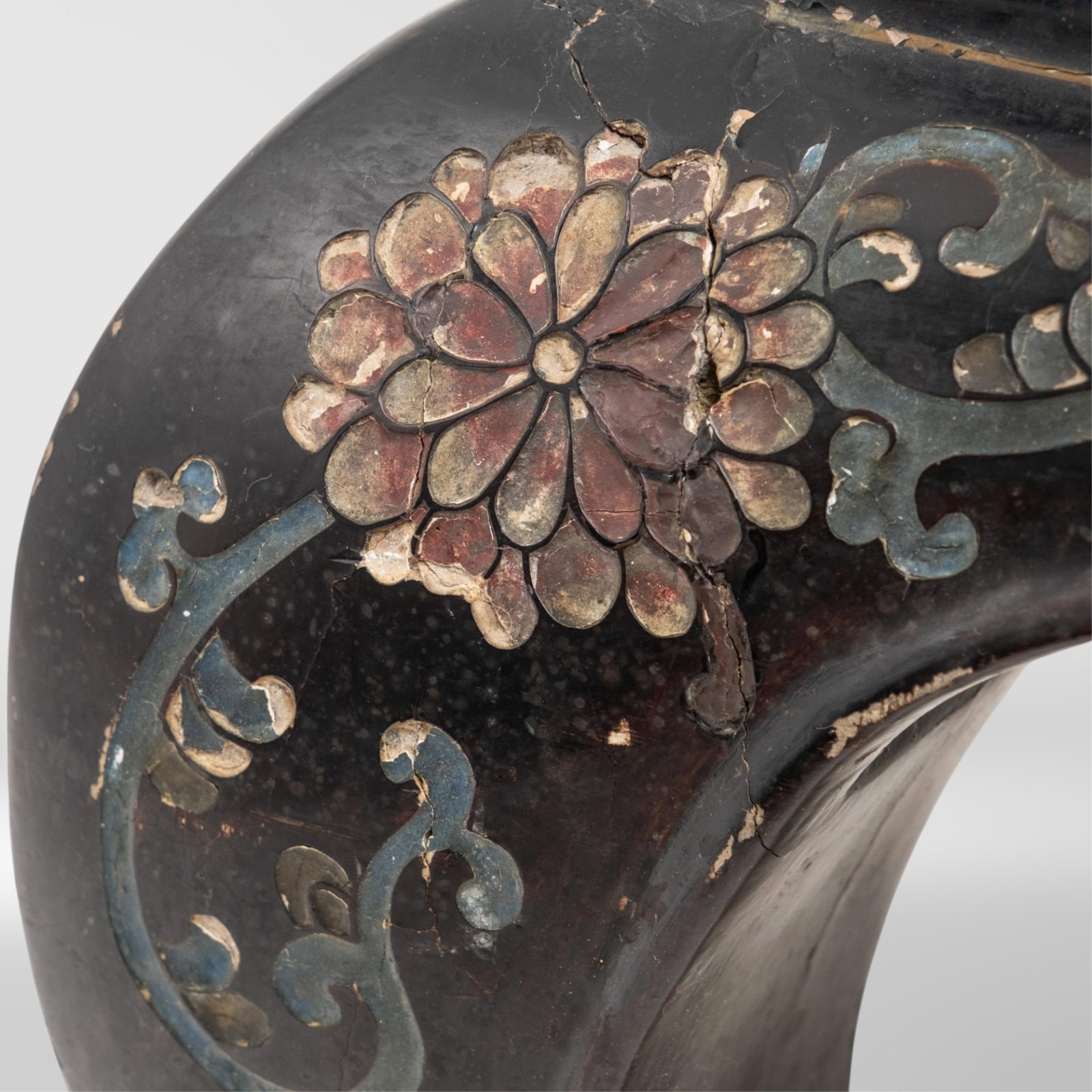 No Reserve- Chinese Black Coromandel Lacquer Inlay Low Table - 18