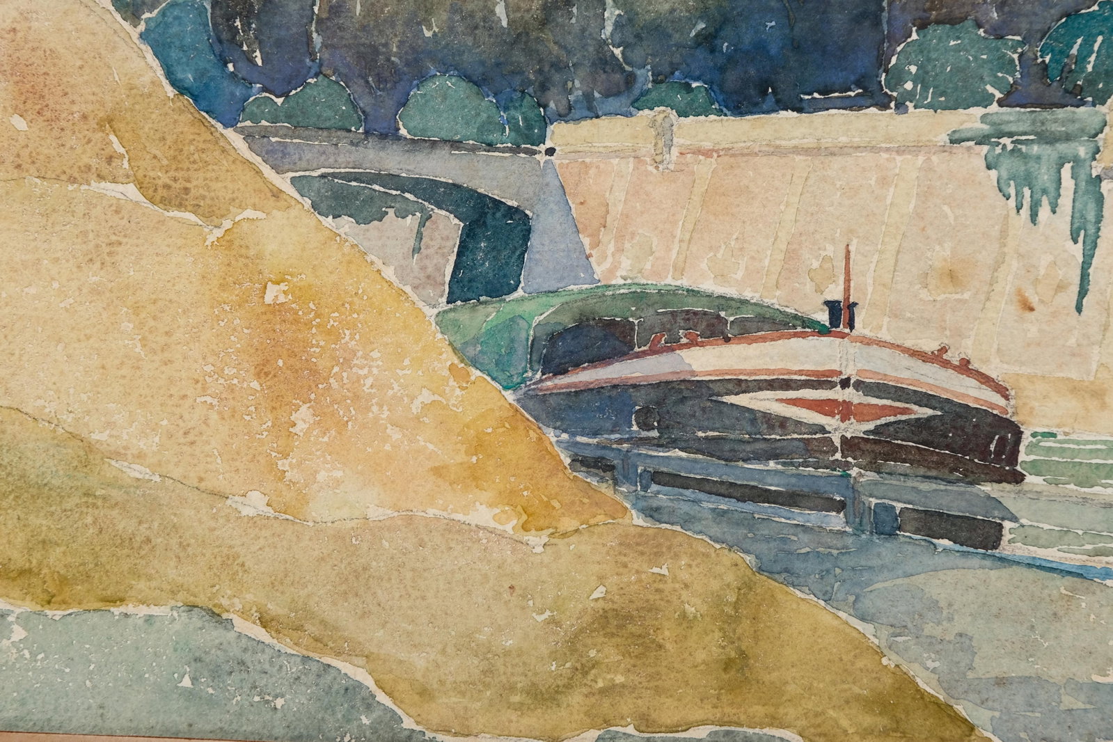 No Reserve- Mystery Artist: Signed “Notre Dame of Paris" Watercolor Painting, Dated 1932 - 9
