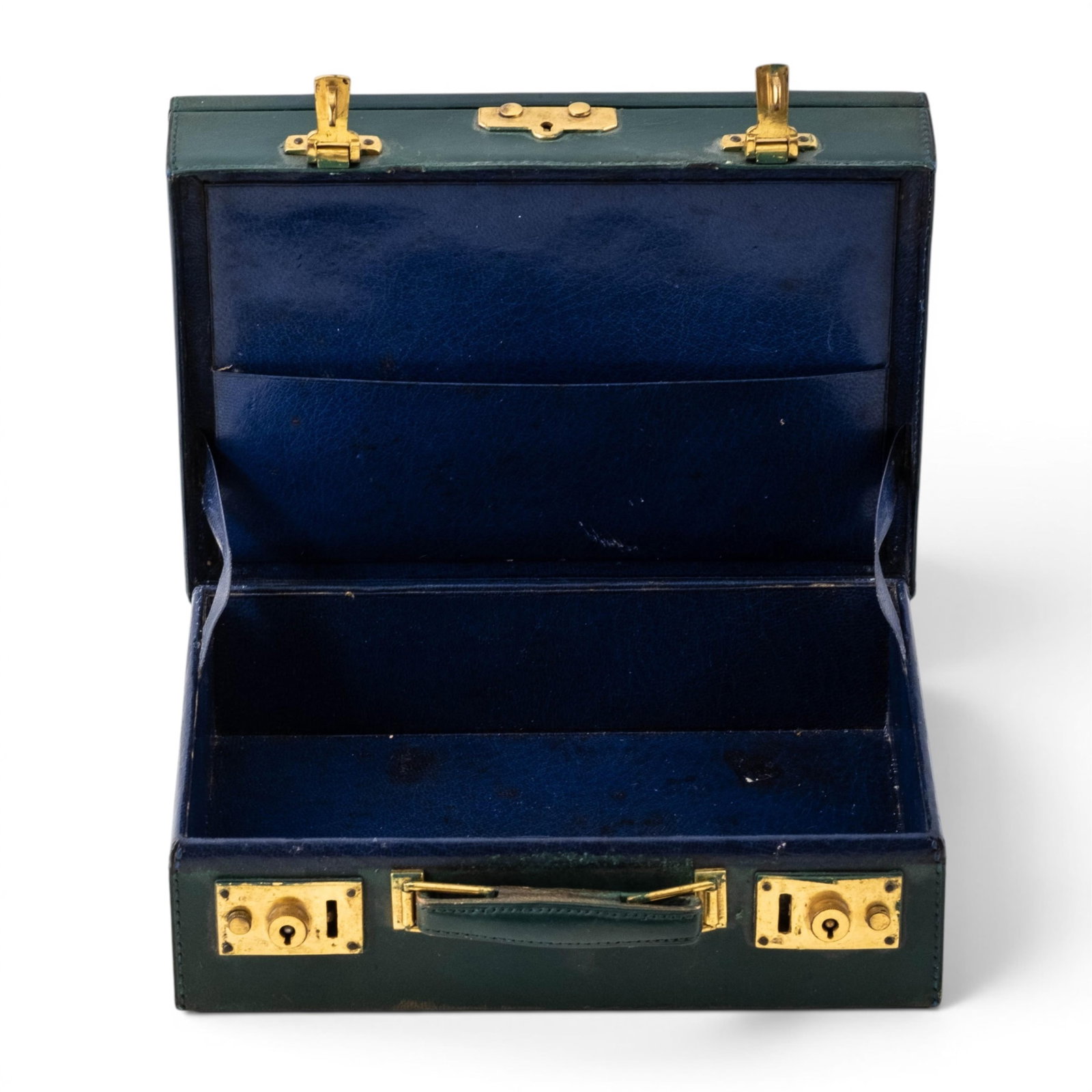 No Reserve- Cartier Signed Leather Travel Vanity Case With Toiletry Set - 4