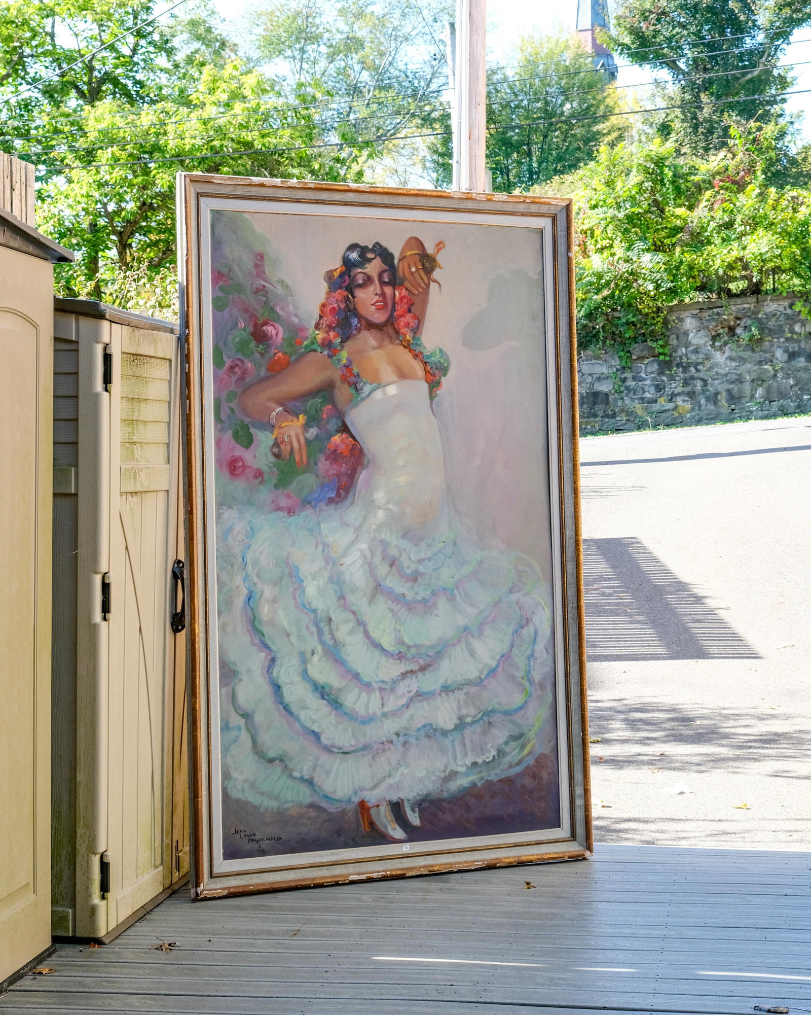 No Reserve- Monumental Jean-Louis Paguenaud - Signed Oil on Panel Painting, “Flamenco Dancer", - 4