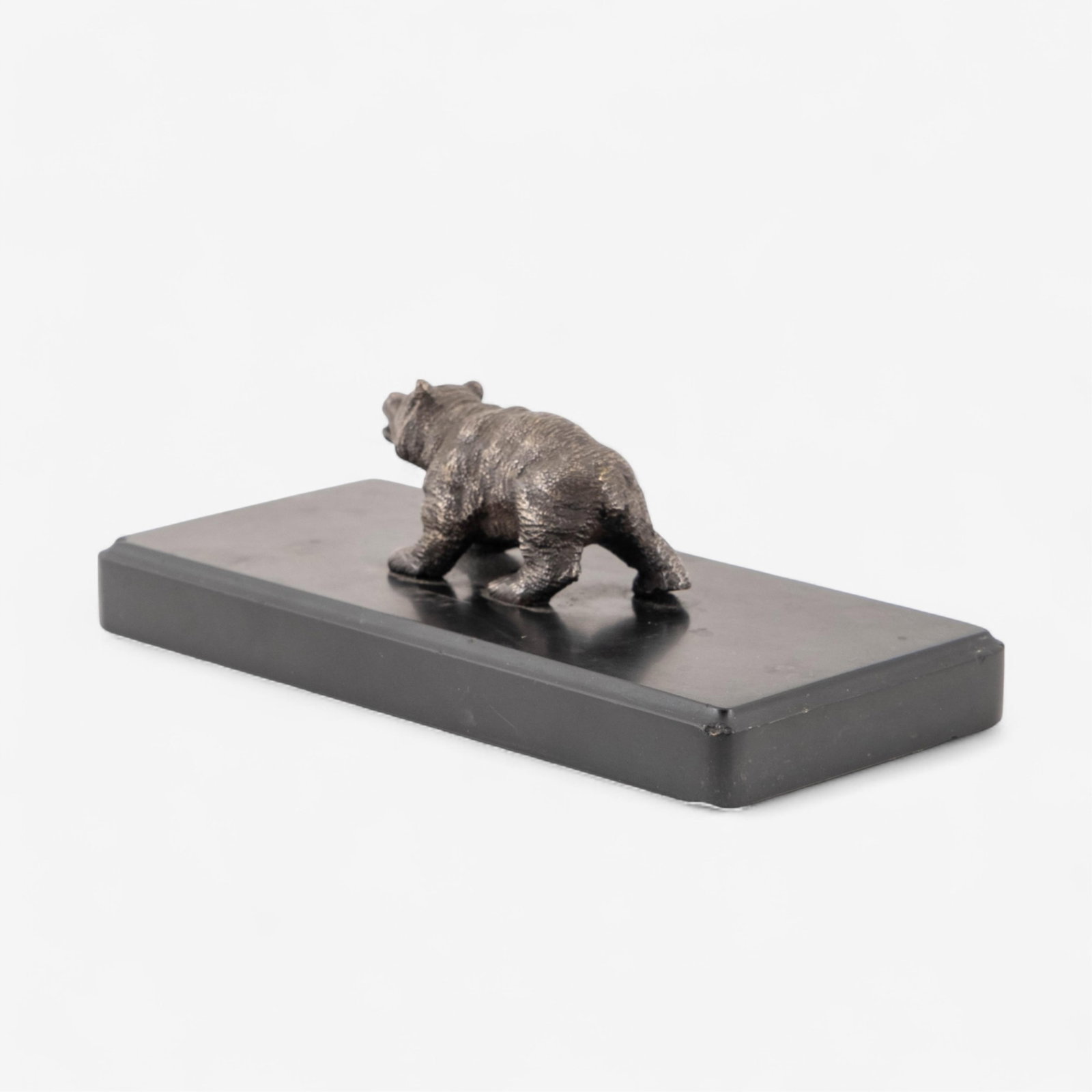 No Reserve- Silvered Russian Bronze Bear Cub Sculpture, Late 19th Century - 6