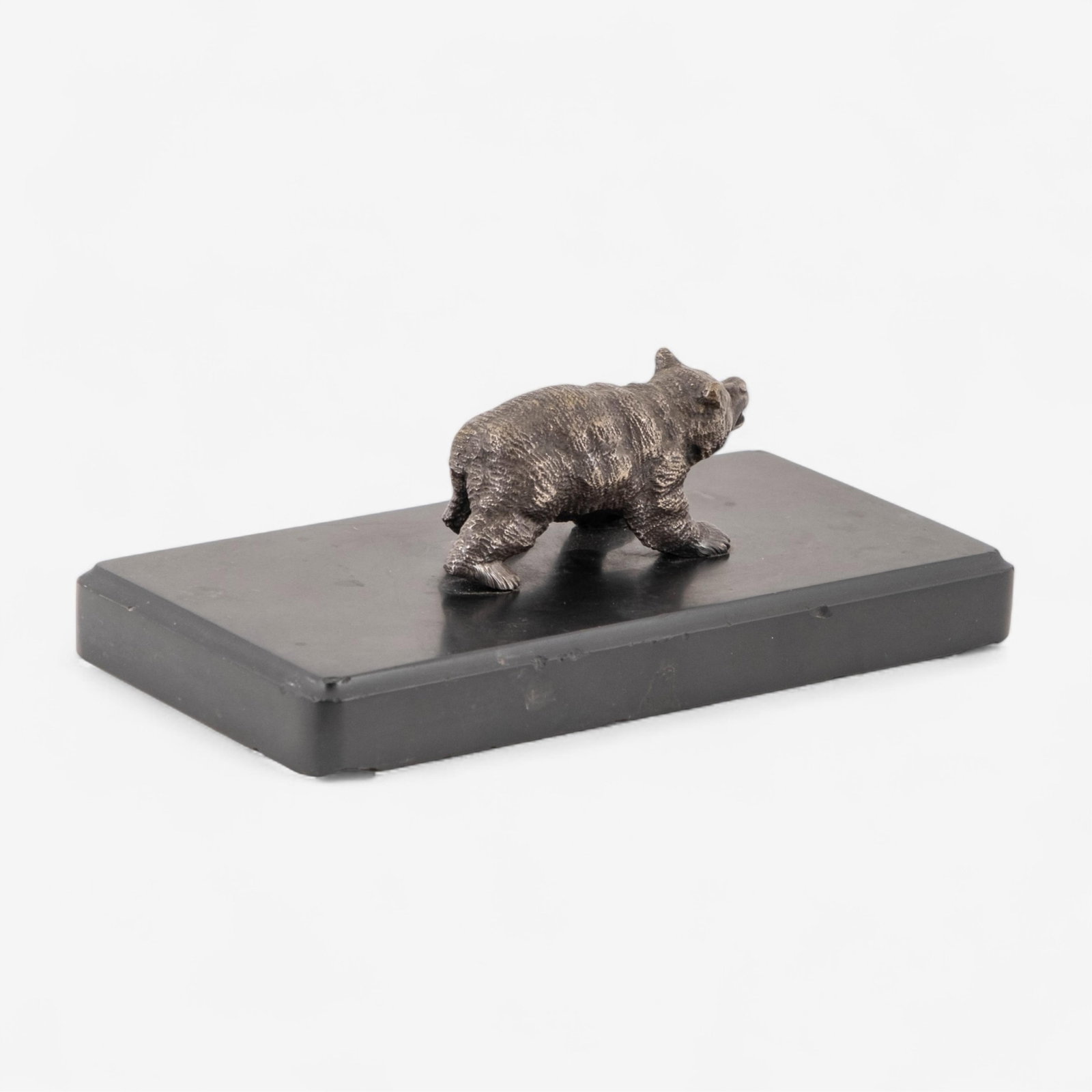 No Reserve- Silvered Russian Bronze Bear Cub Sculpture, Late 19th Century - 7